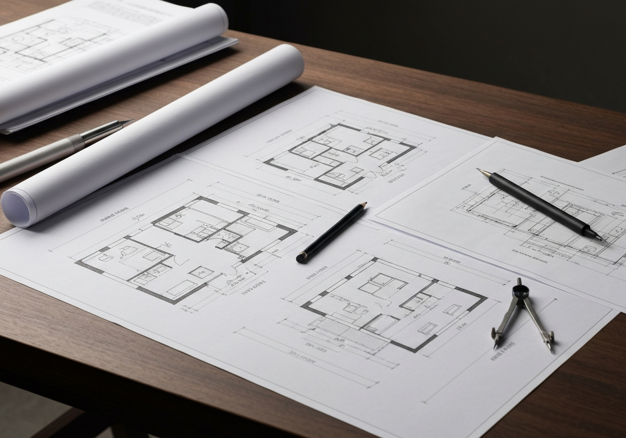 Architectural blueprints and design planning