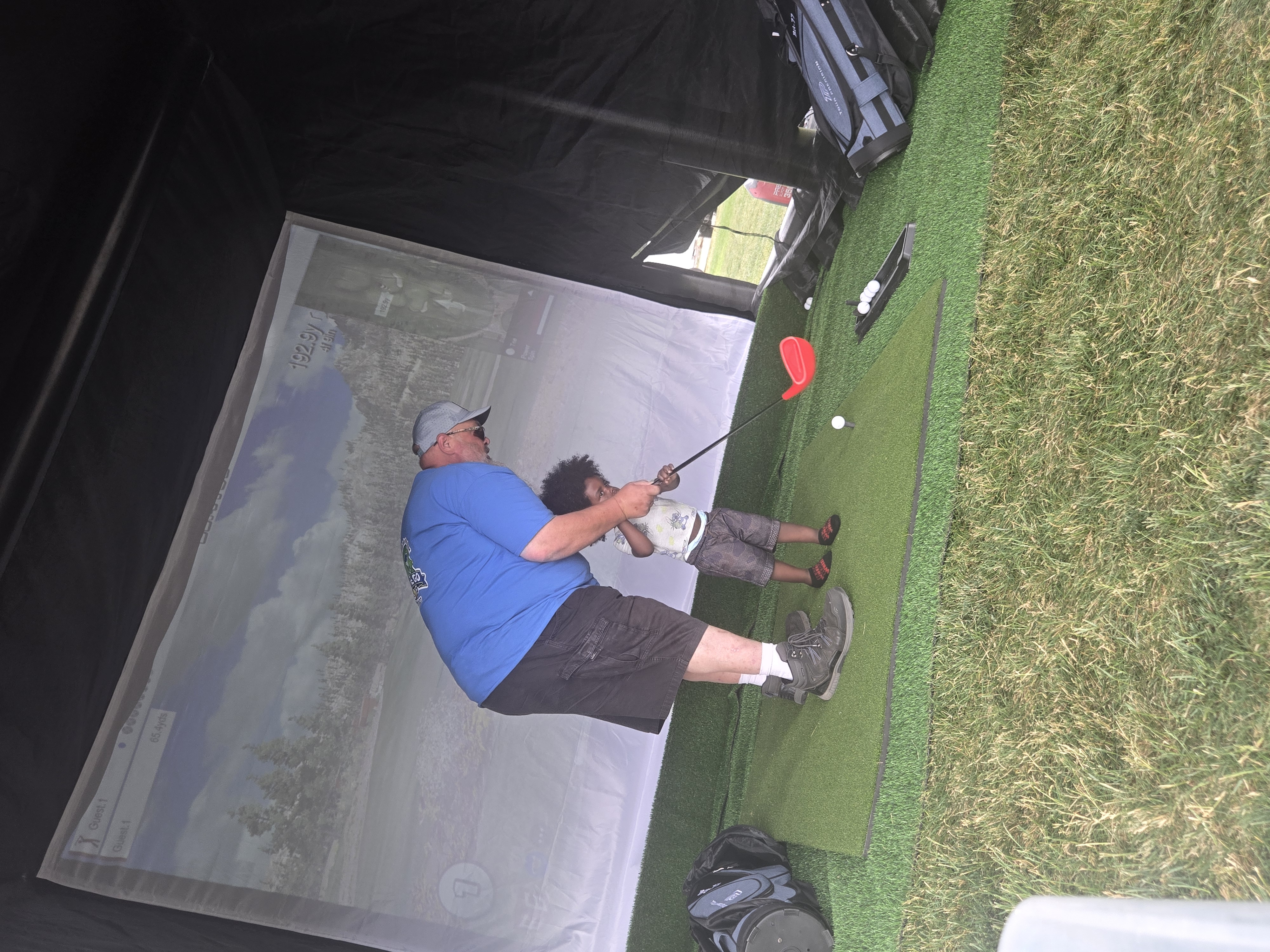 Kid playing golf