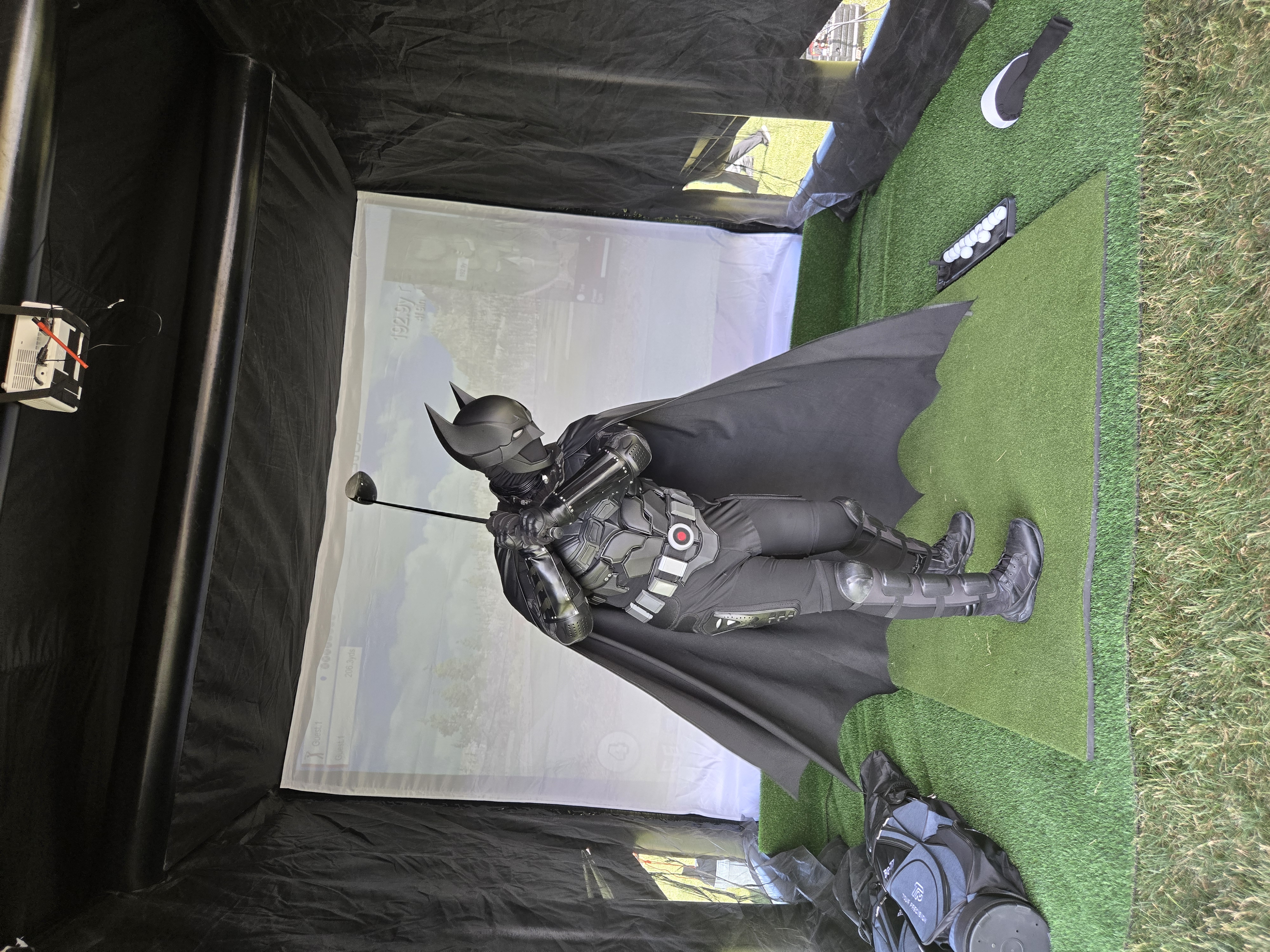 Batman playing golf