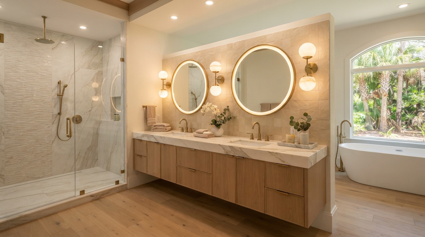 Bathroom Lighting Upgrades for Florida Homes: Design and Safety