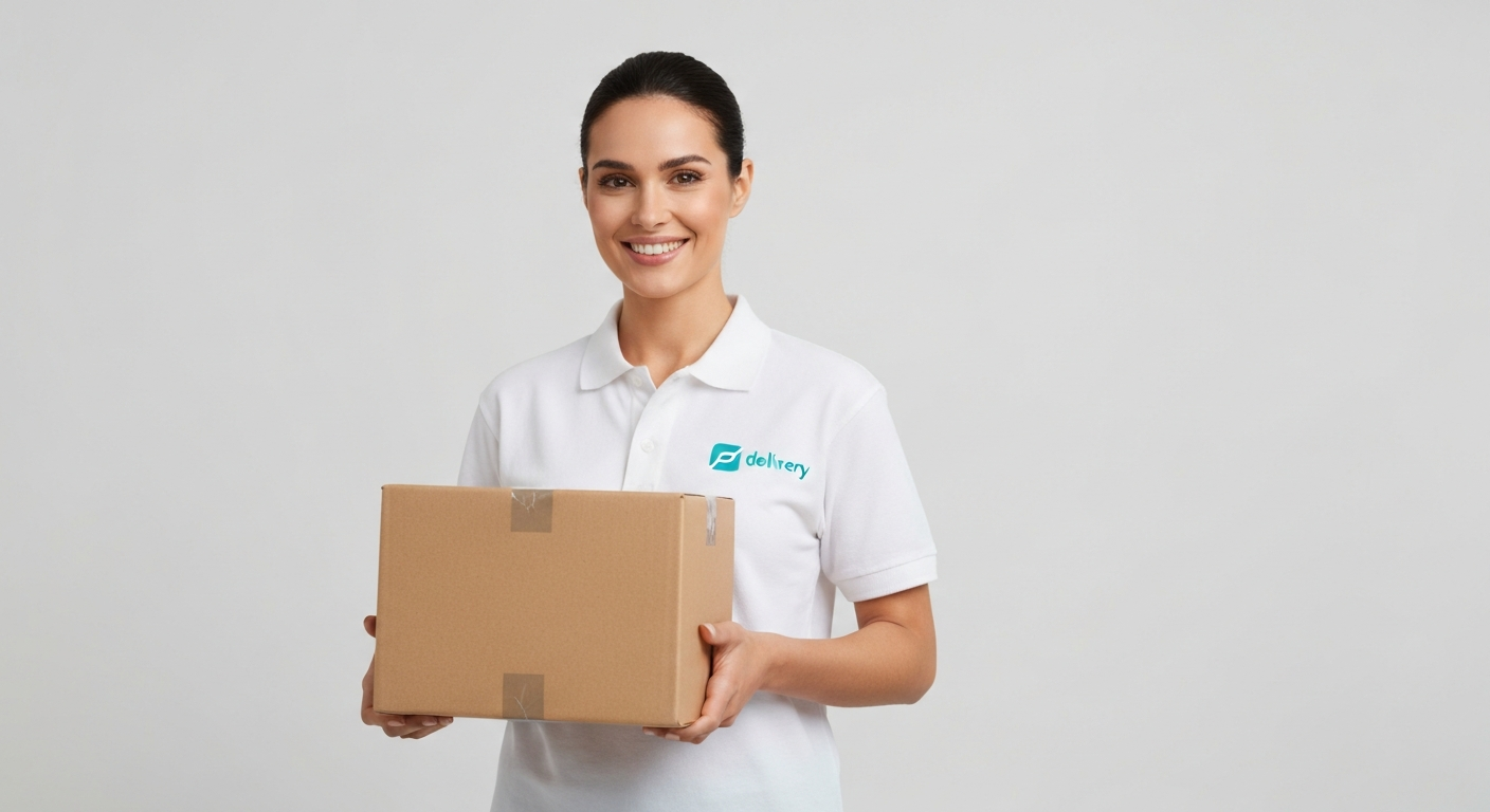 Professional woman delivery driver