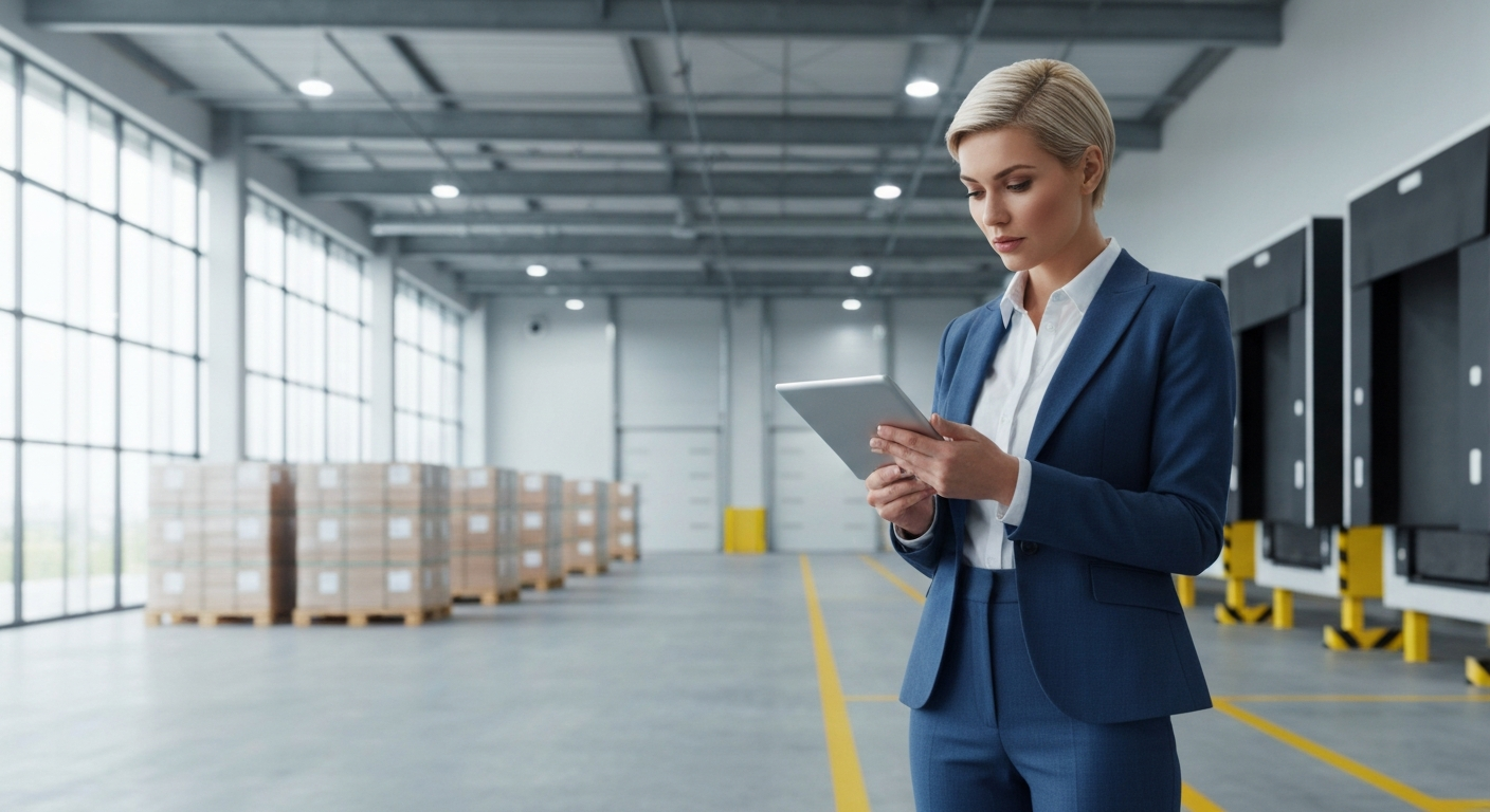 Professional woman working on tablet