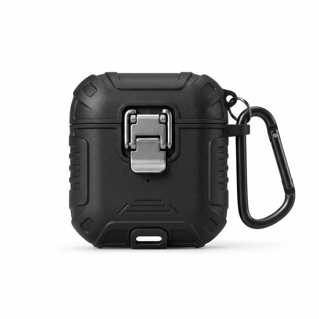 Rugged Full Protection Case with Secure Metal Lock Catch & Carabiner
