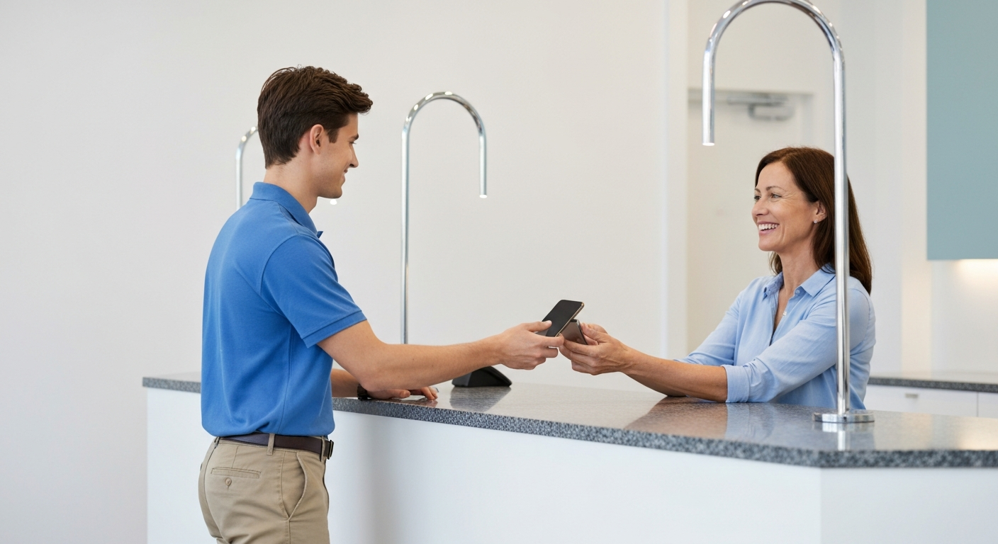 Customer entering store