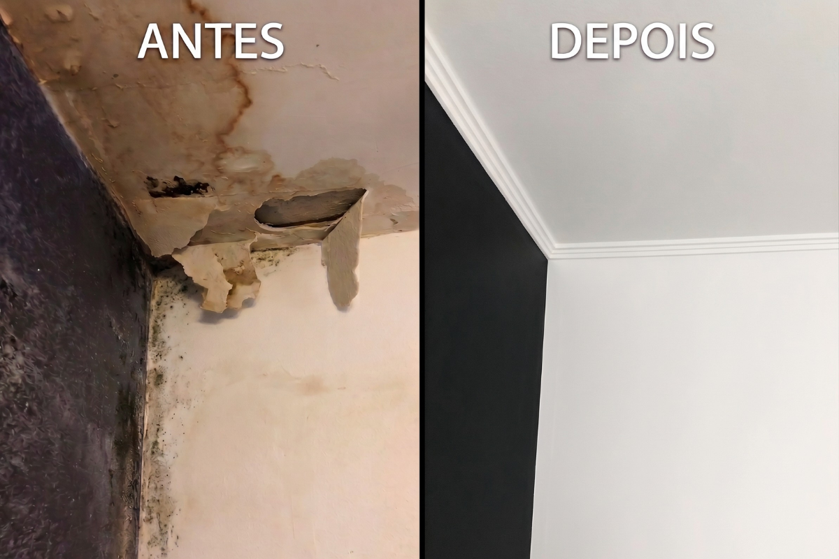 Antes e Depois Vazamento Piscina