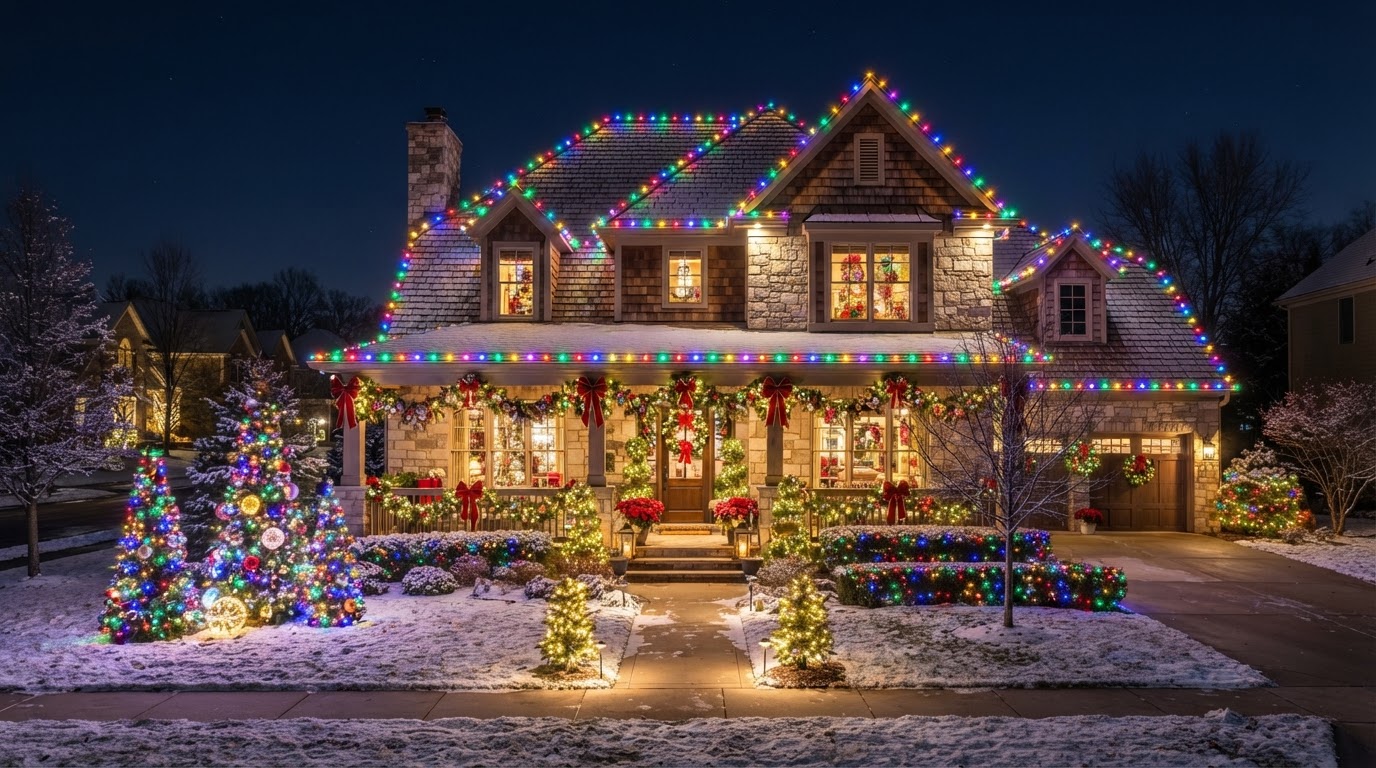 Festive multicolor holiday display