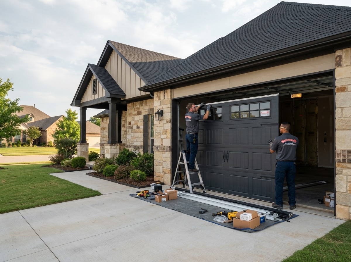 Insulated garage door installation by Landrun 1889