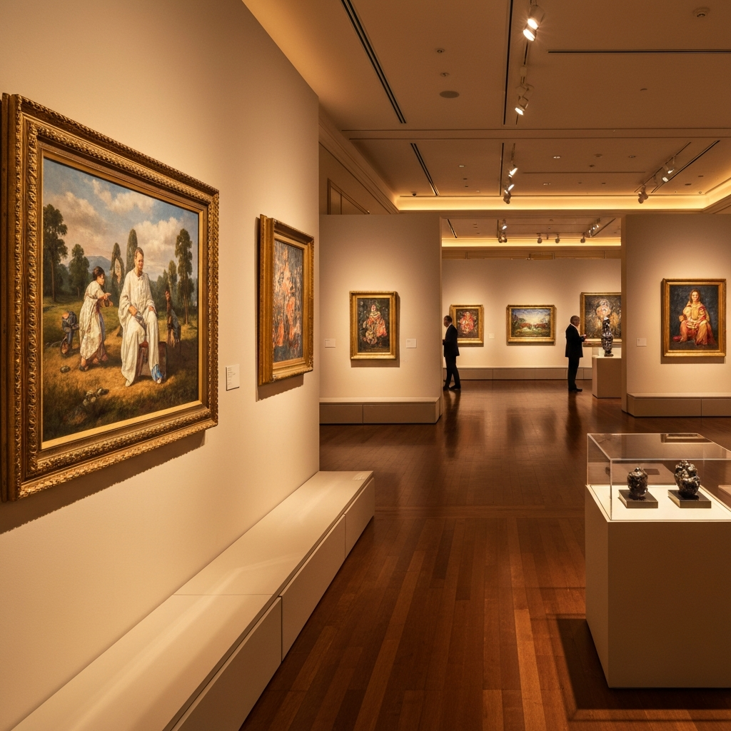 Sophisticated art gallery interior