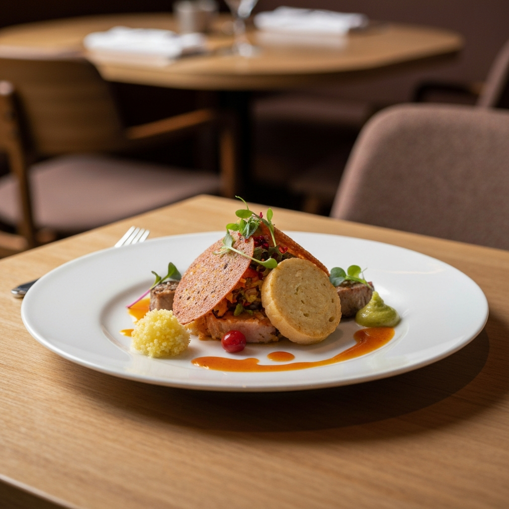 Elegant fusion brunch dish