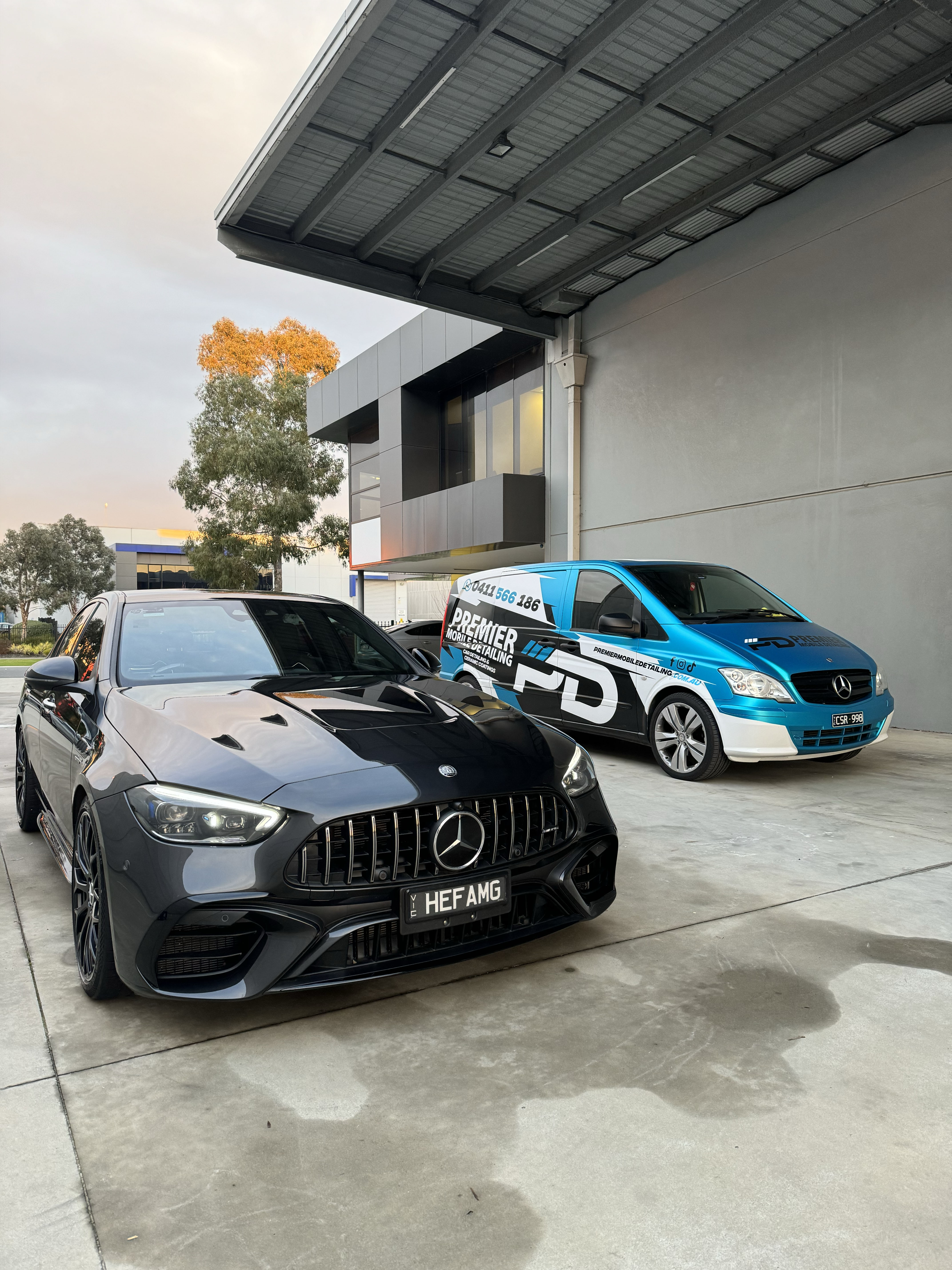 Mobile detailing van servicing a vehicle in Melbourne