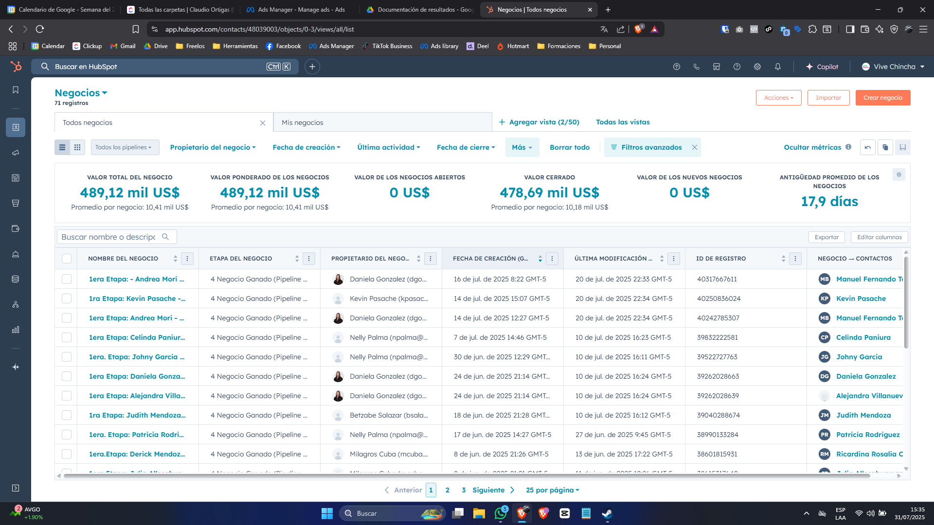 Evidencia HubSpot Proyecto B