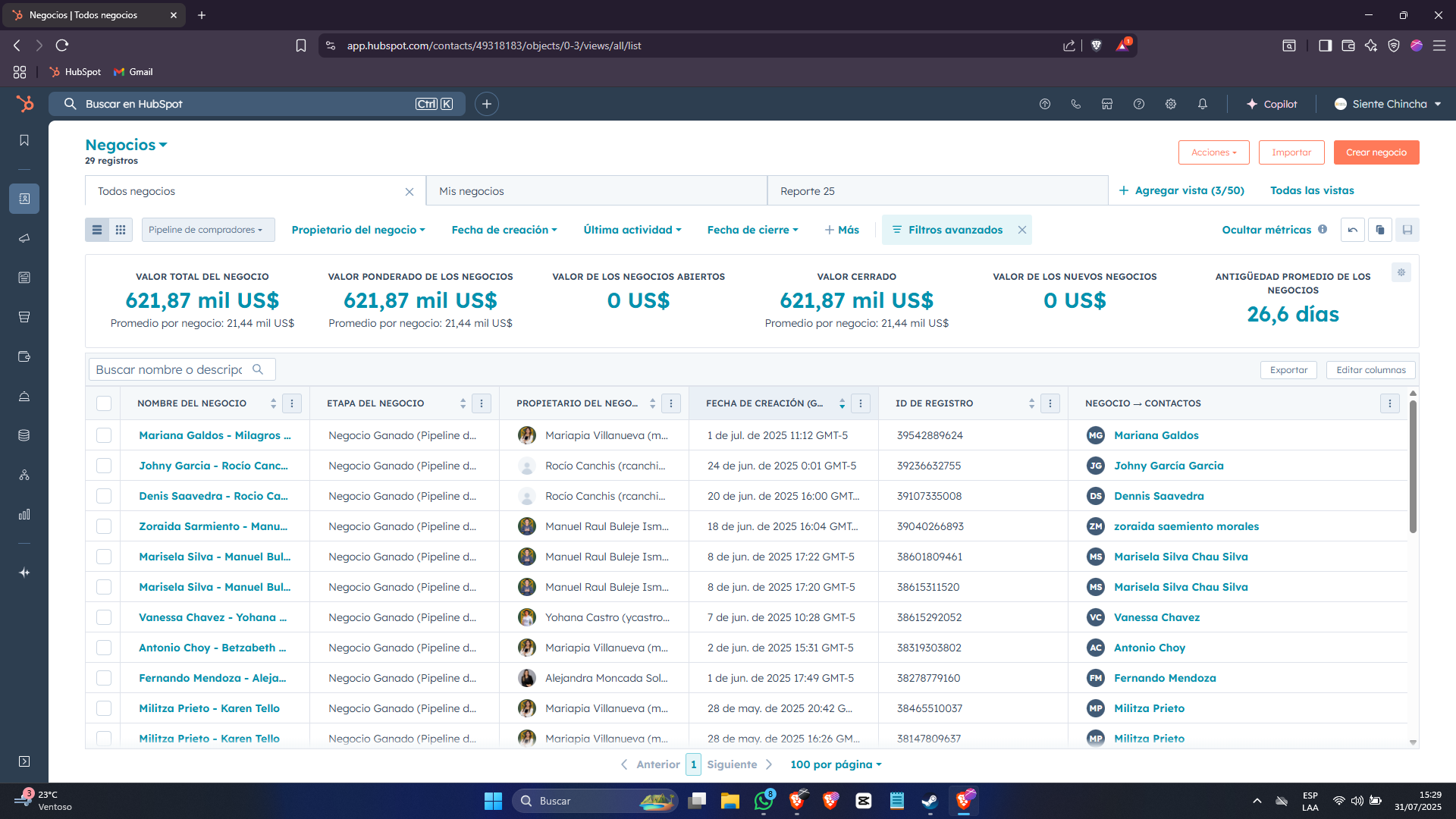 Evidencia HubSpot Proyecto A