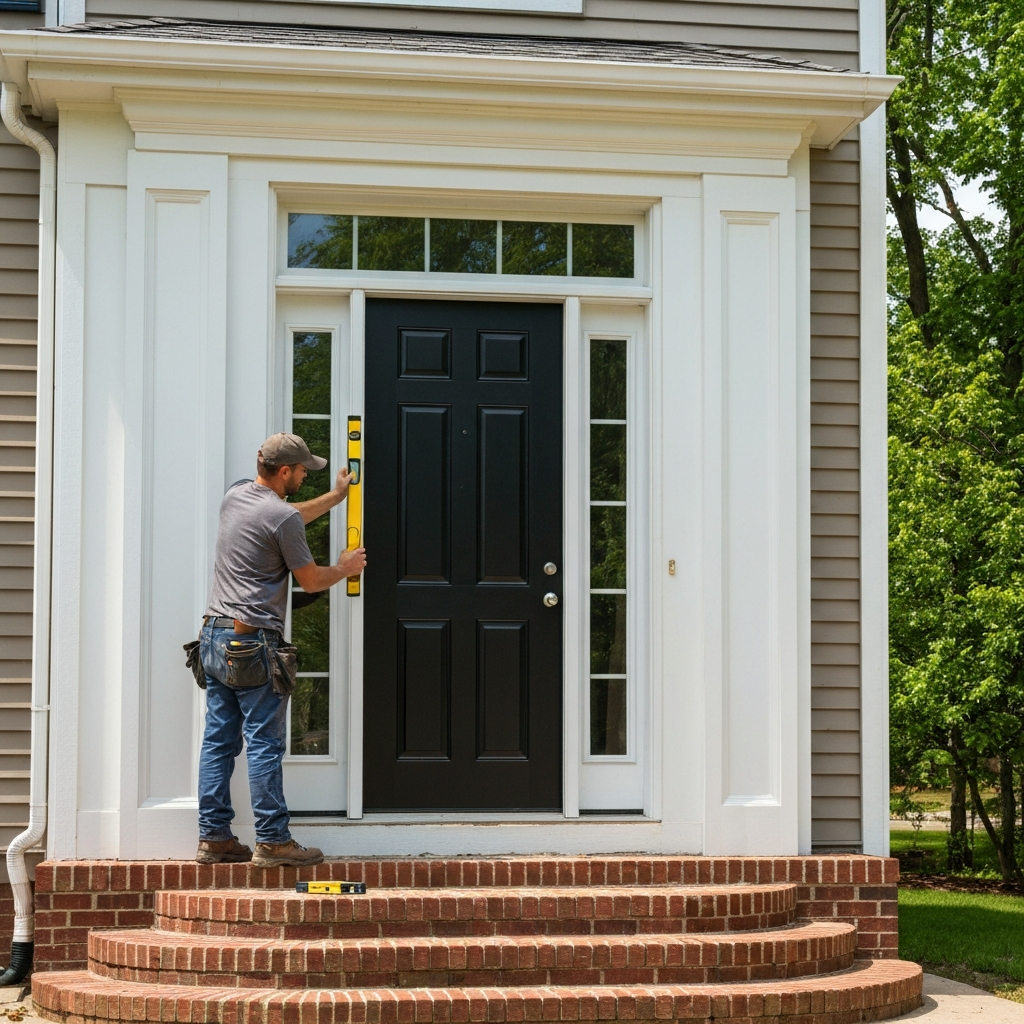 New door installation in progress