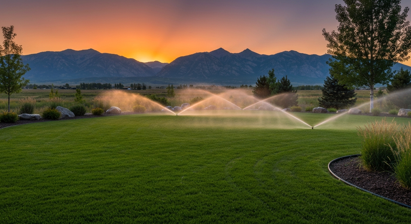 Beautifully manicured lawn in Bozeman