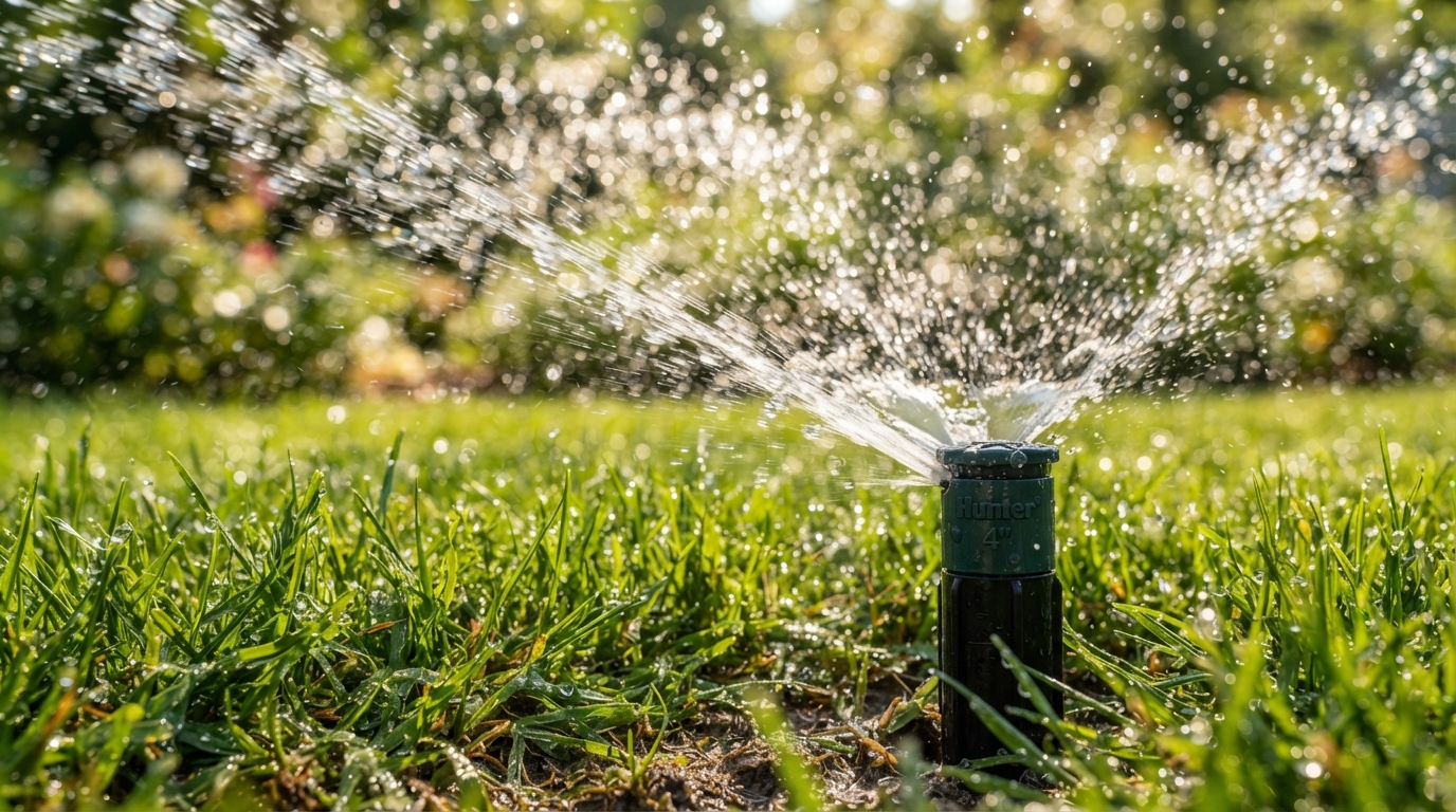 Close up sprinkler spraying water in Bozeman MT