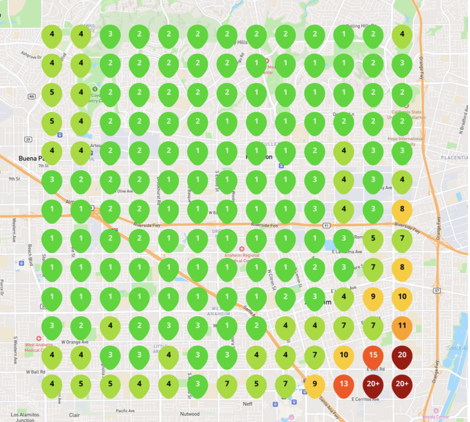 Google Maps Local Heatmap Audit Example