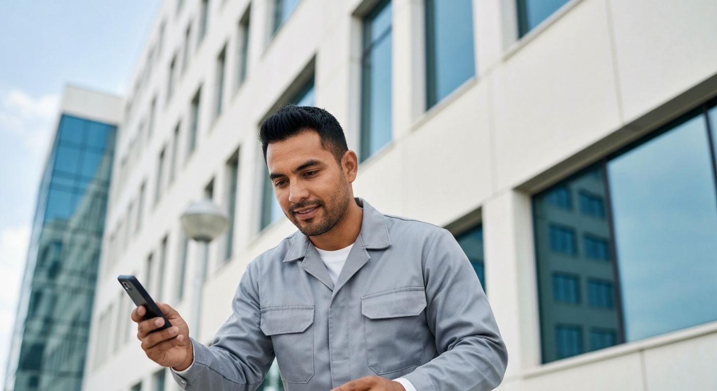Commercial pest control expert inspecting a facility
