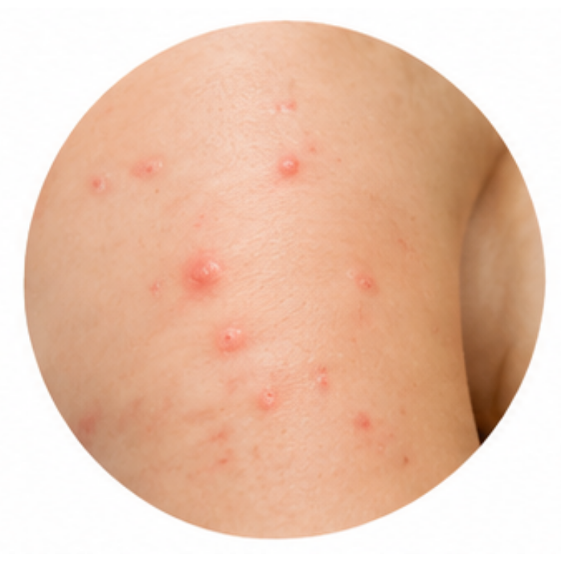 Bites on skin