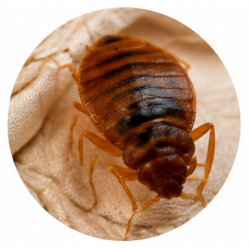 Live bed bugs
(seams or folds)
