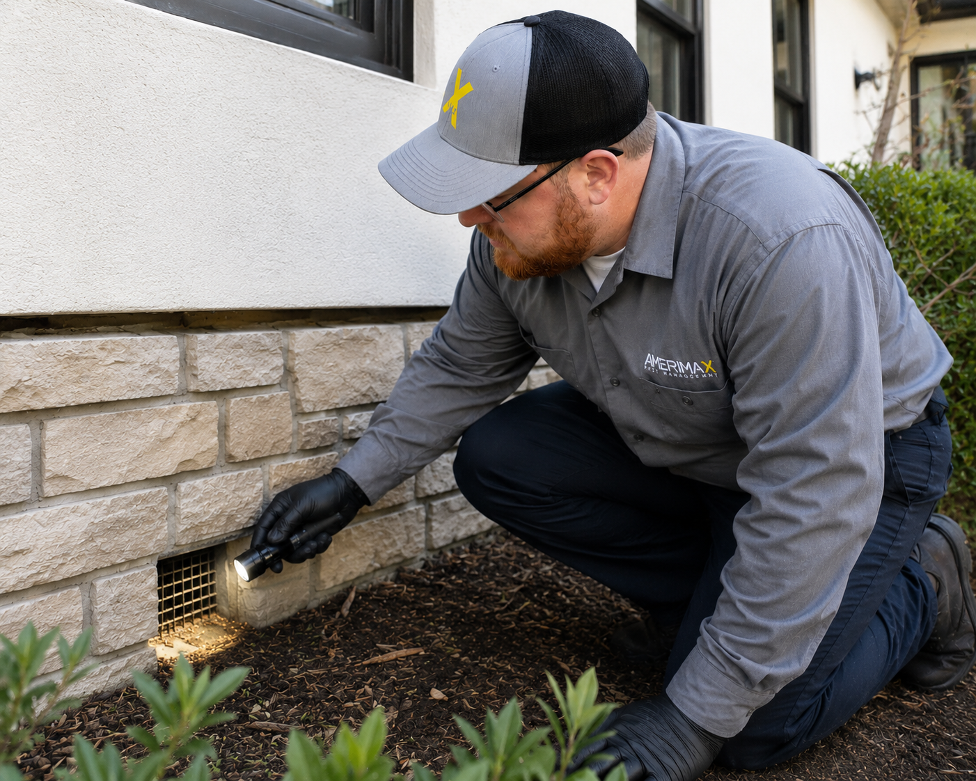 Technician performing inspection