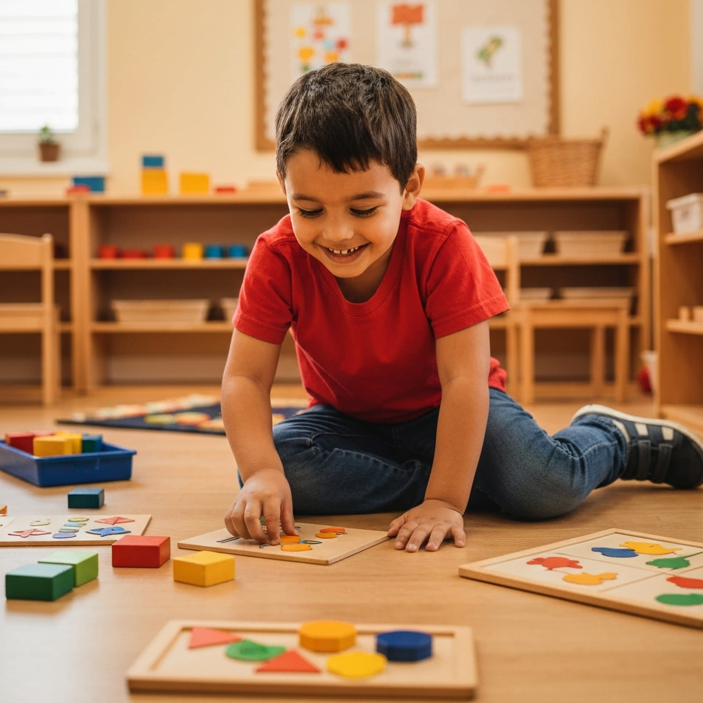 Happy child playing
