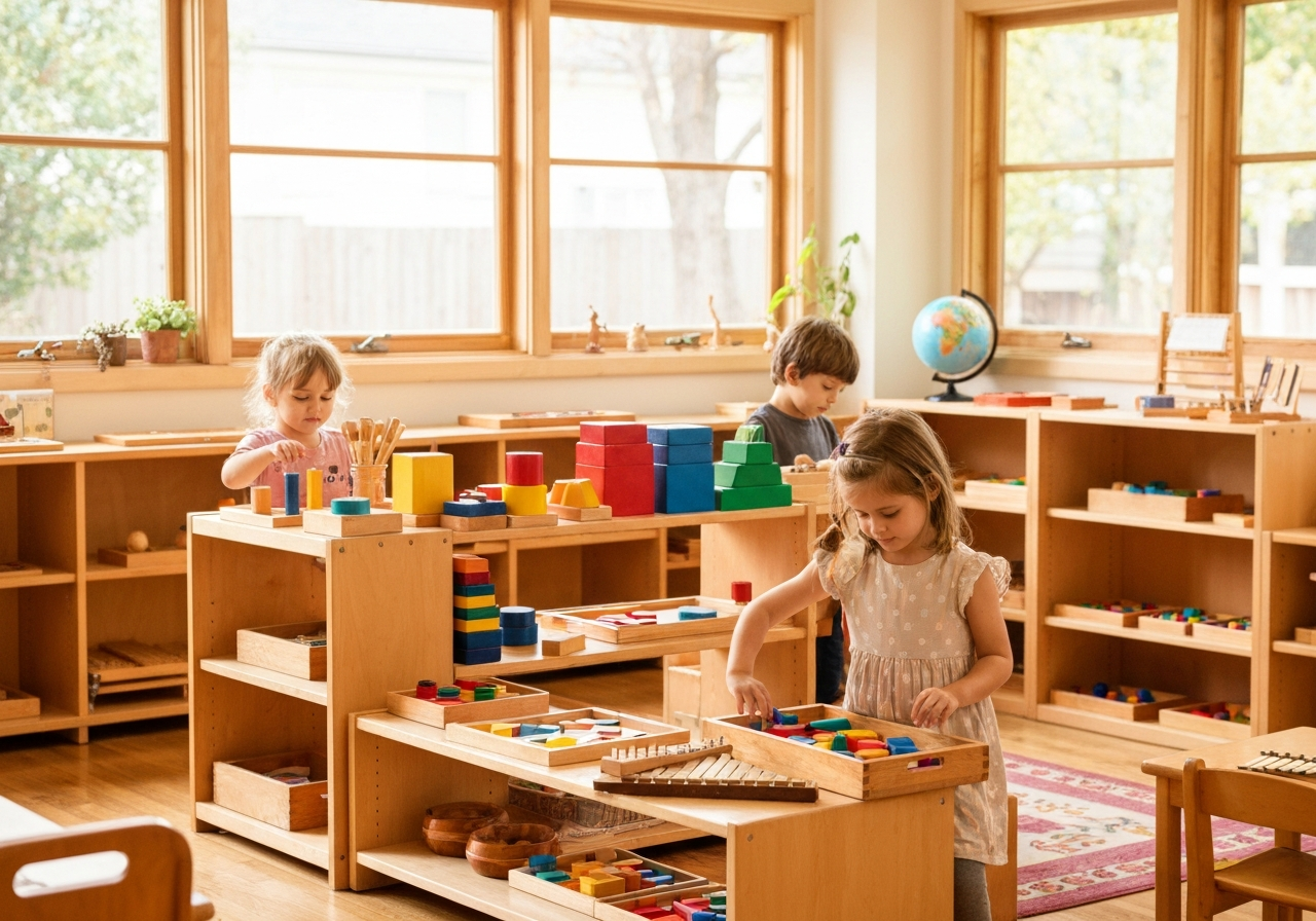 Bright, welcoming Montessori classroom