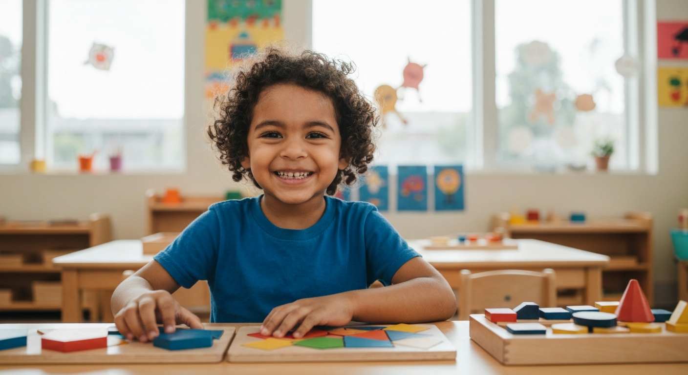 Happy child at Blossoms Montessori