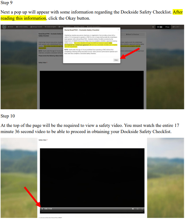 Step 9 & 10: Review Information and Watch Safety Video