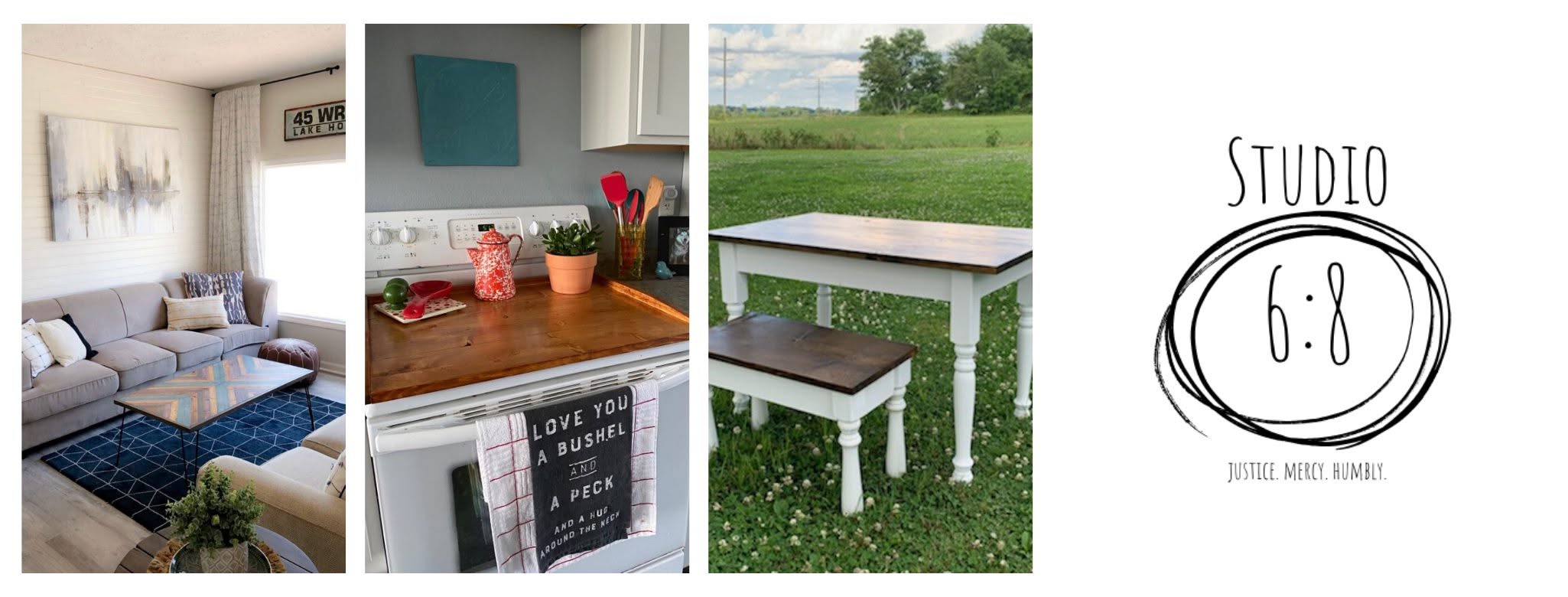 Custom handmade gifts and refinished furniture by Studio 6:8 in Fairfield, IL