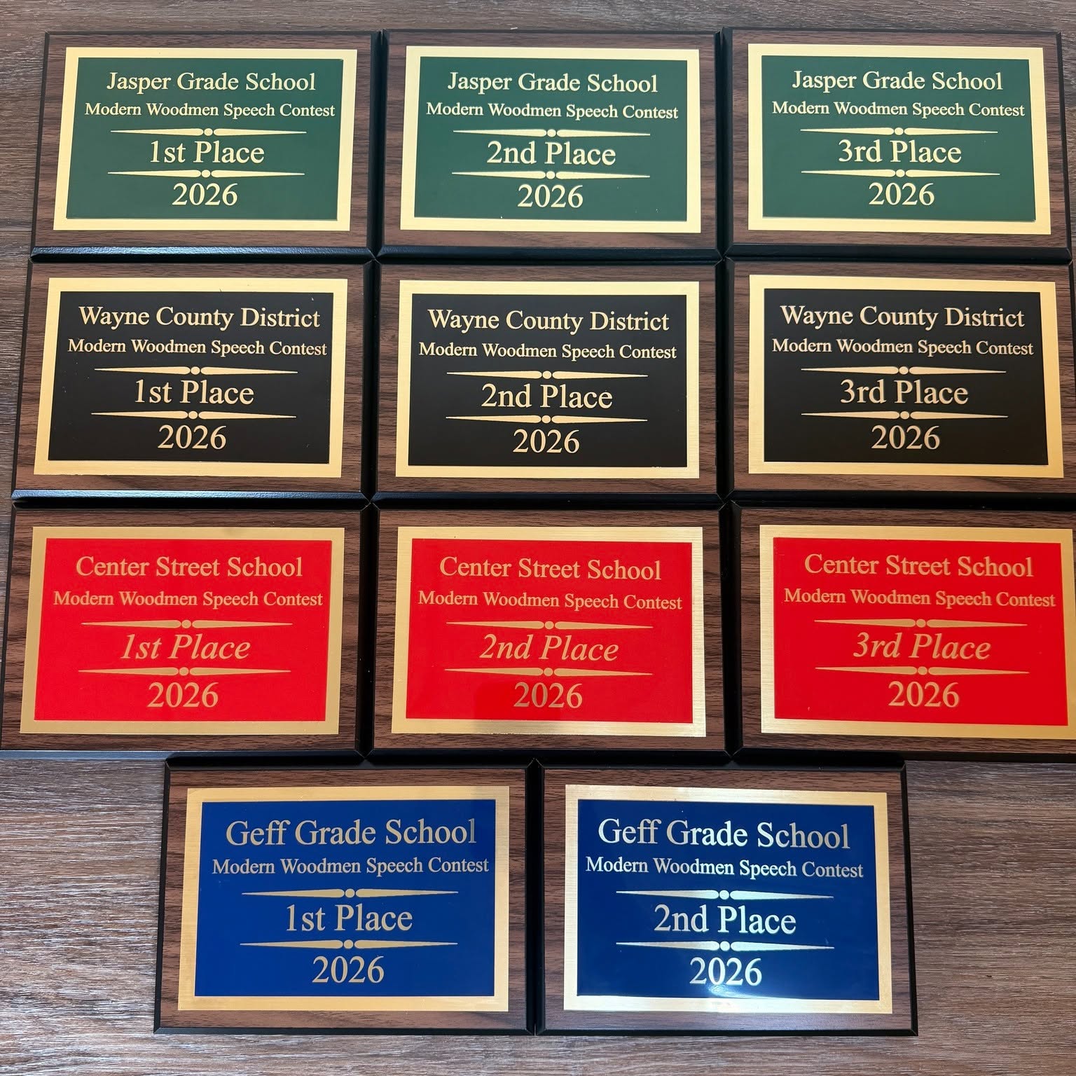 Custom plaques and trophies detail