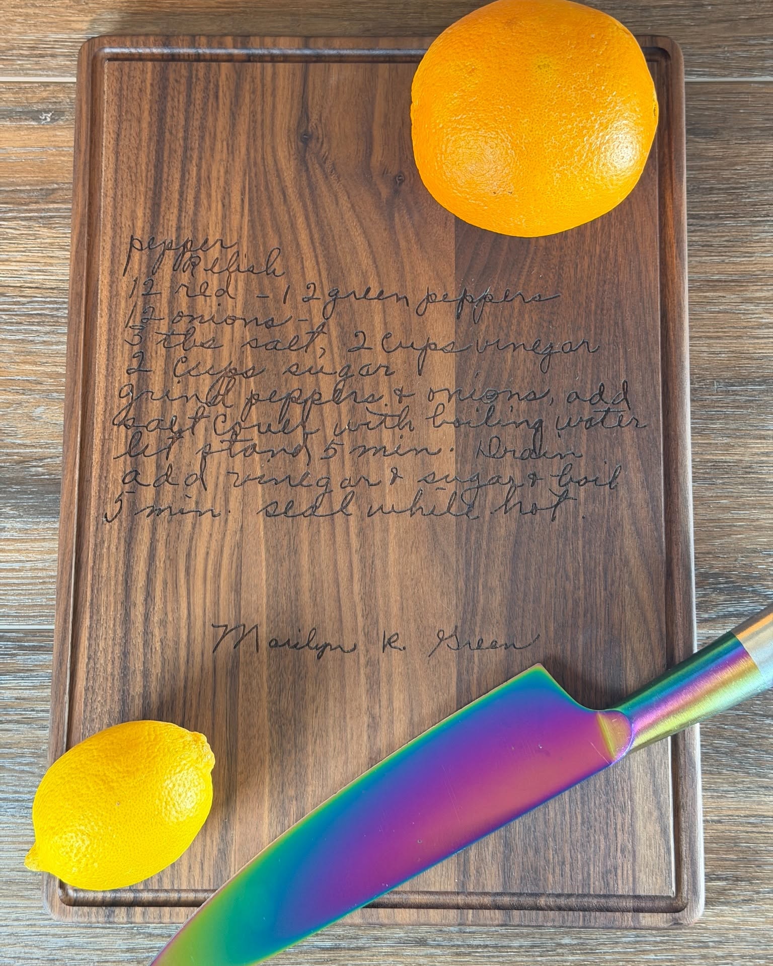 Engraved cutting board example 4