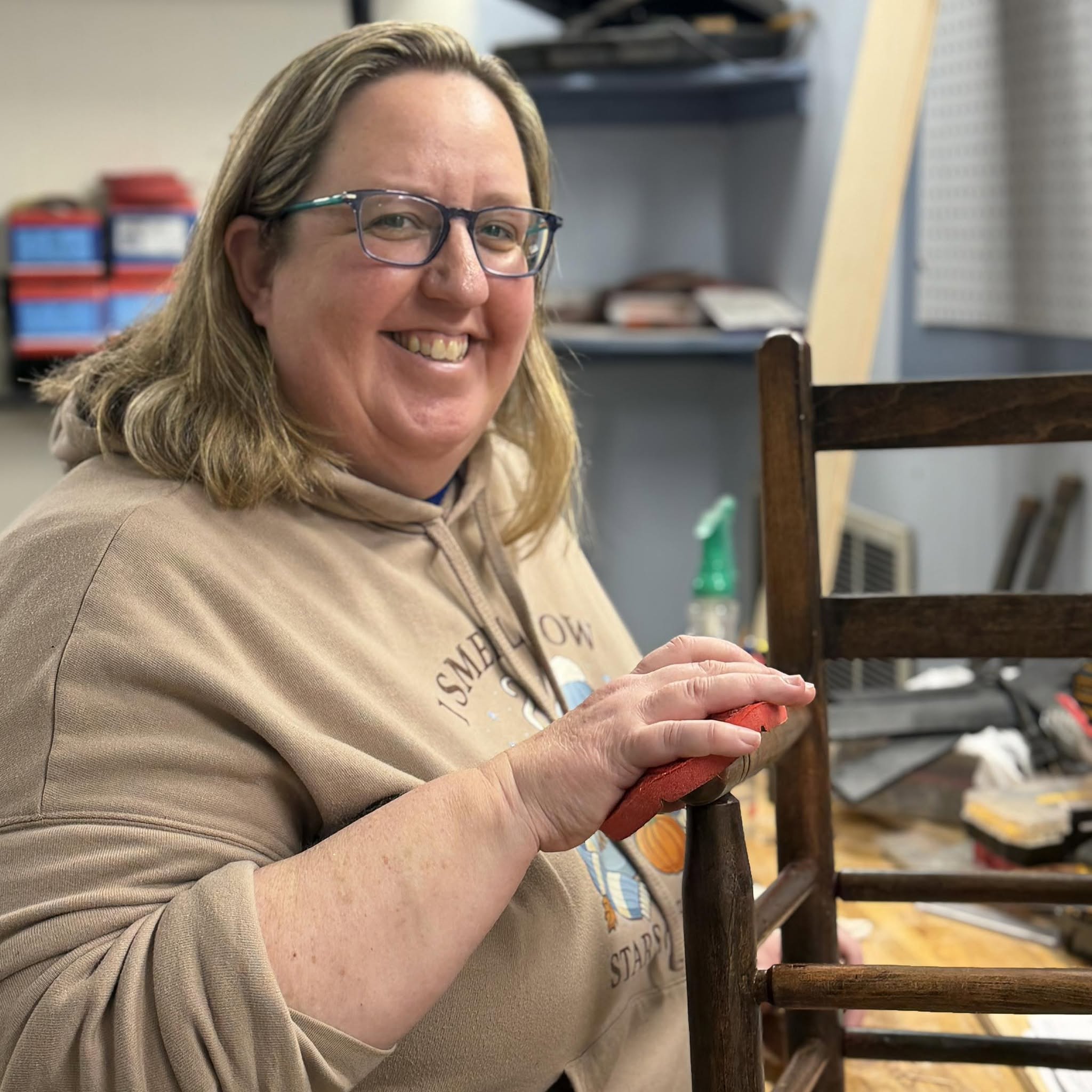 Julie Shreve, owner of Studio 6:8 custom gifts in Fairfield IL