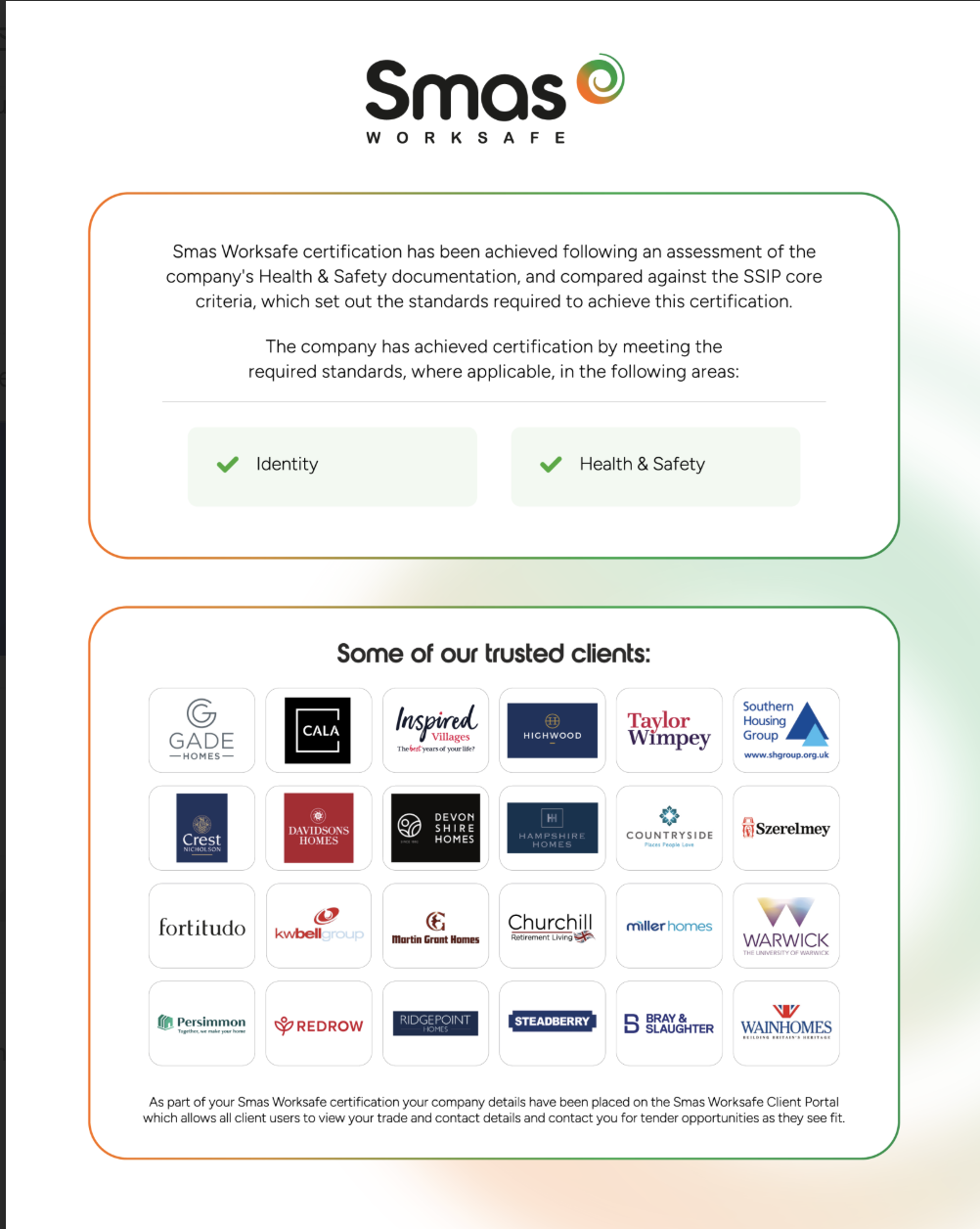SMAS Worksafe clients and compliance verification