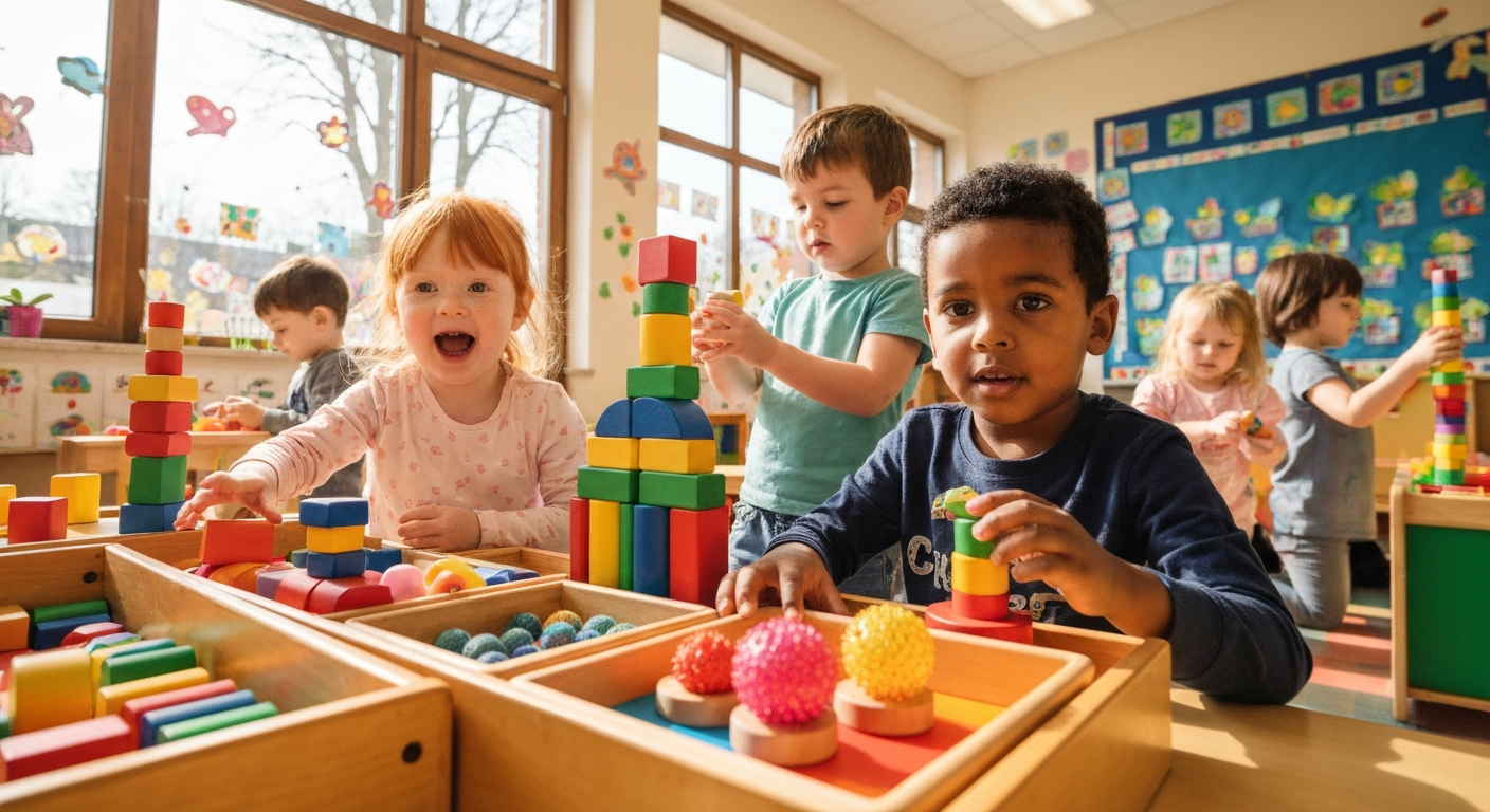 Children engaged in hands-on learning