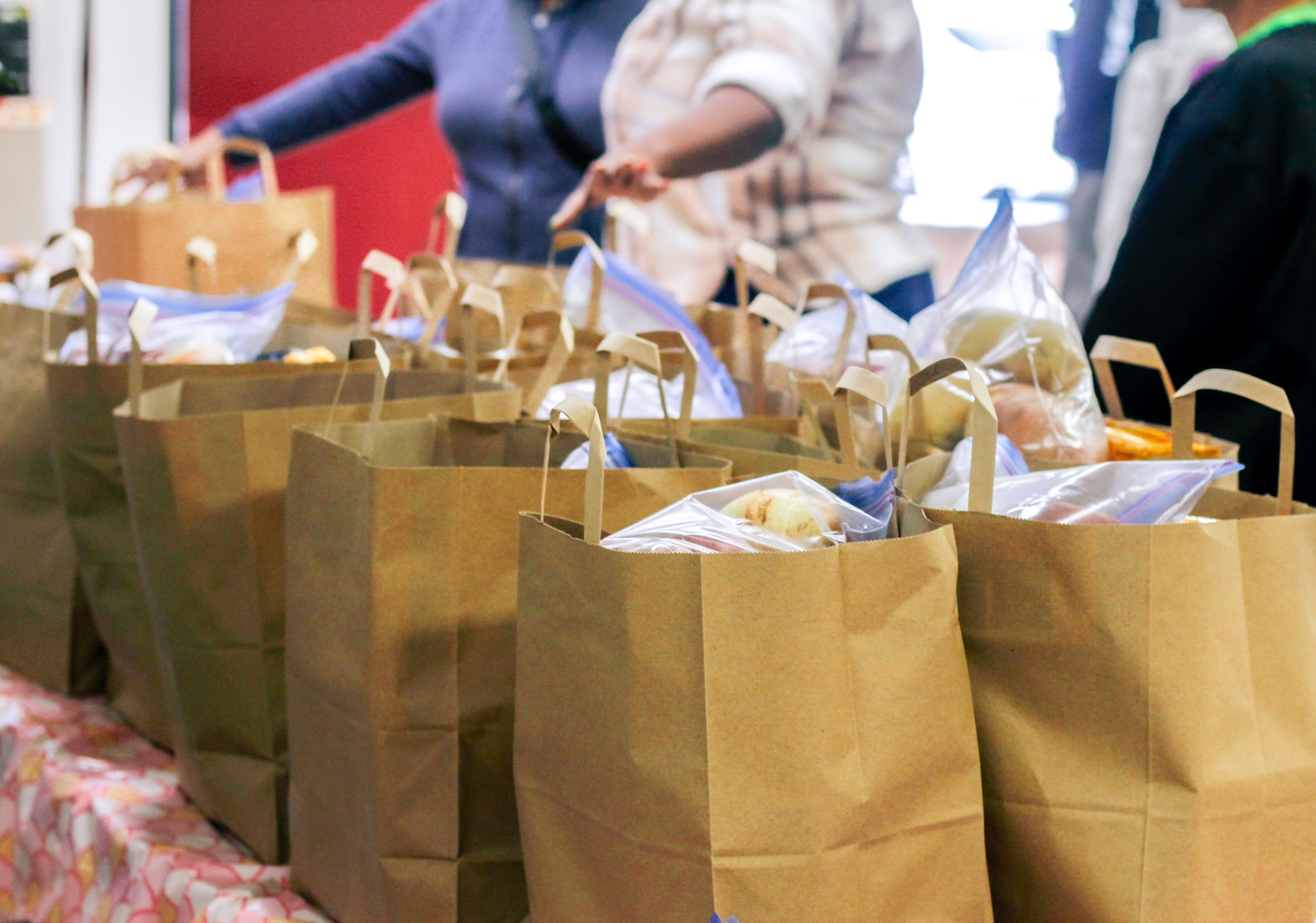 Community food pantry distribution bags
