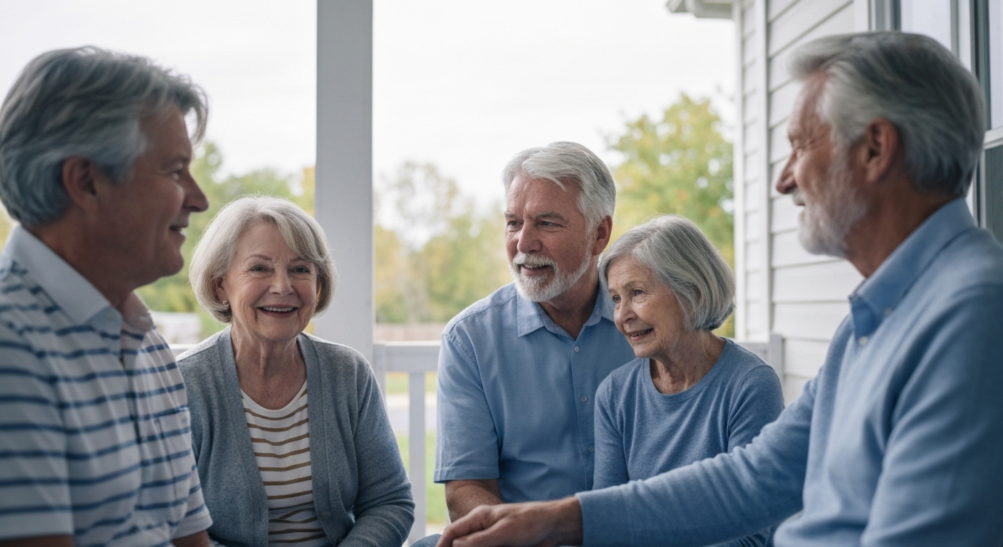 Multigenerational family on a porch