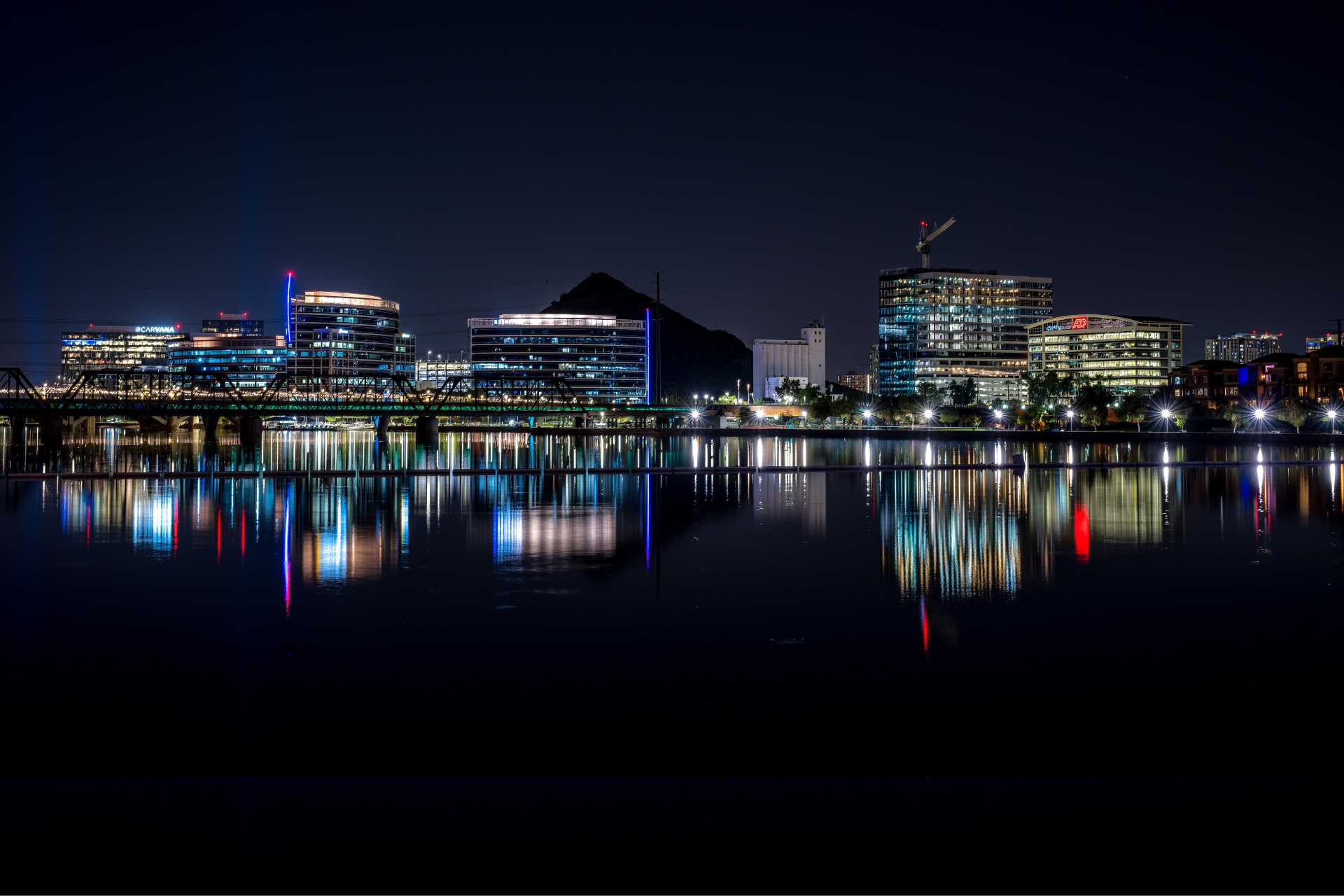 City skyline at night