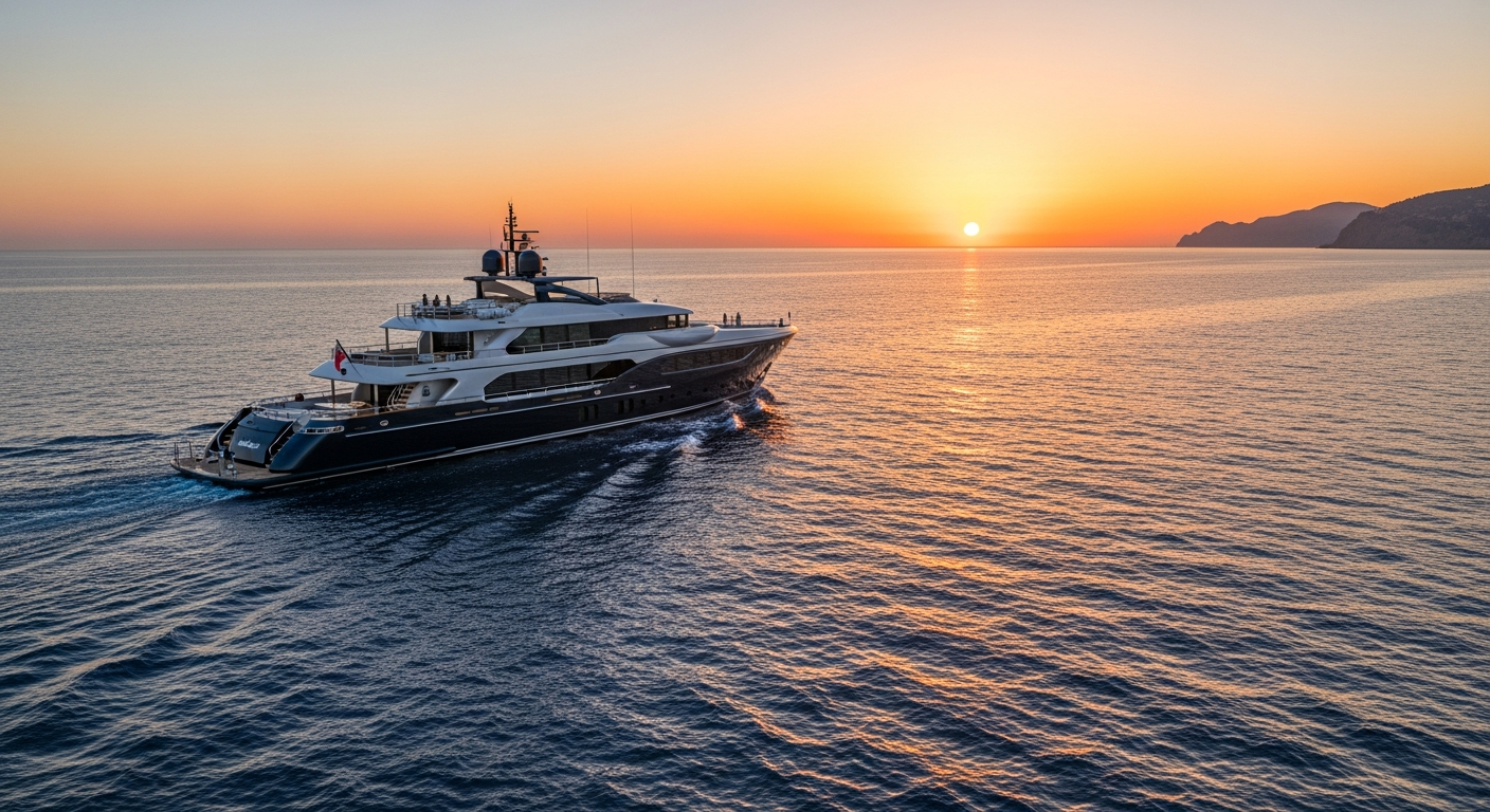 Yacht in Mediterranean