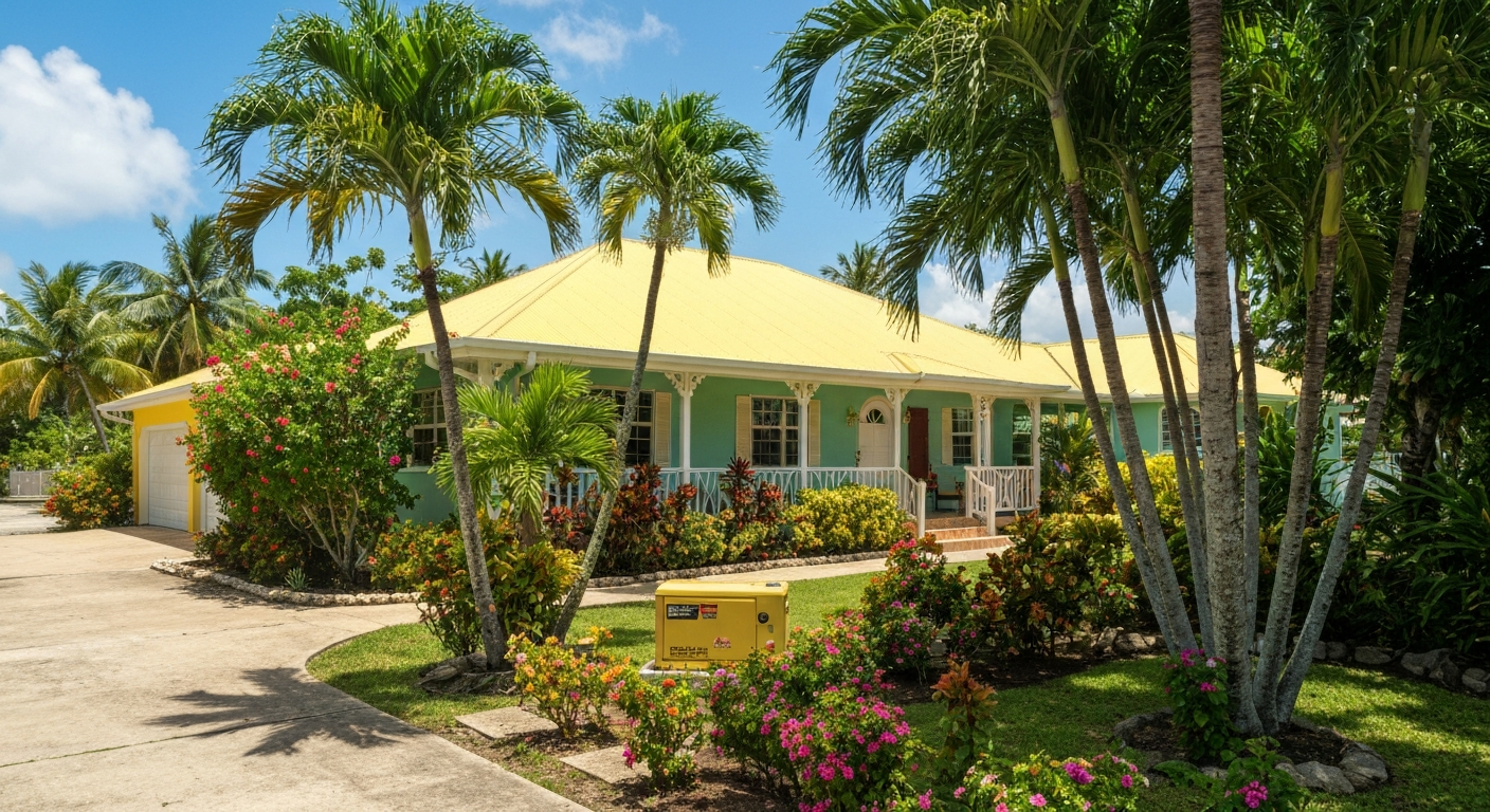 Prepared Caribbean home with generator