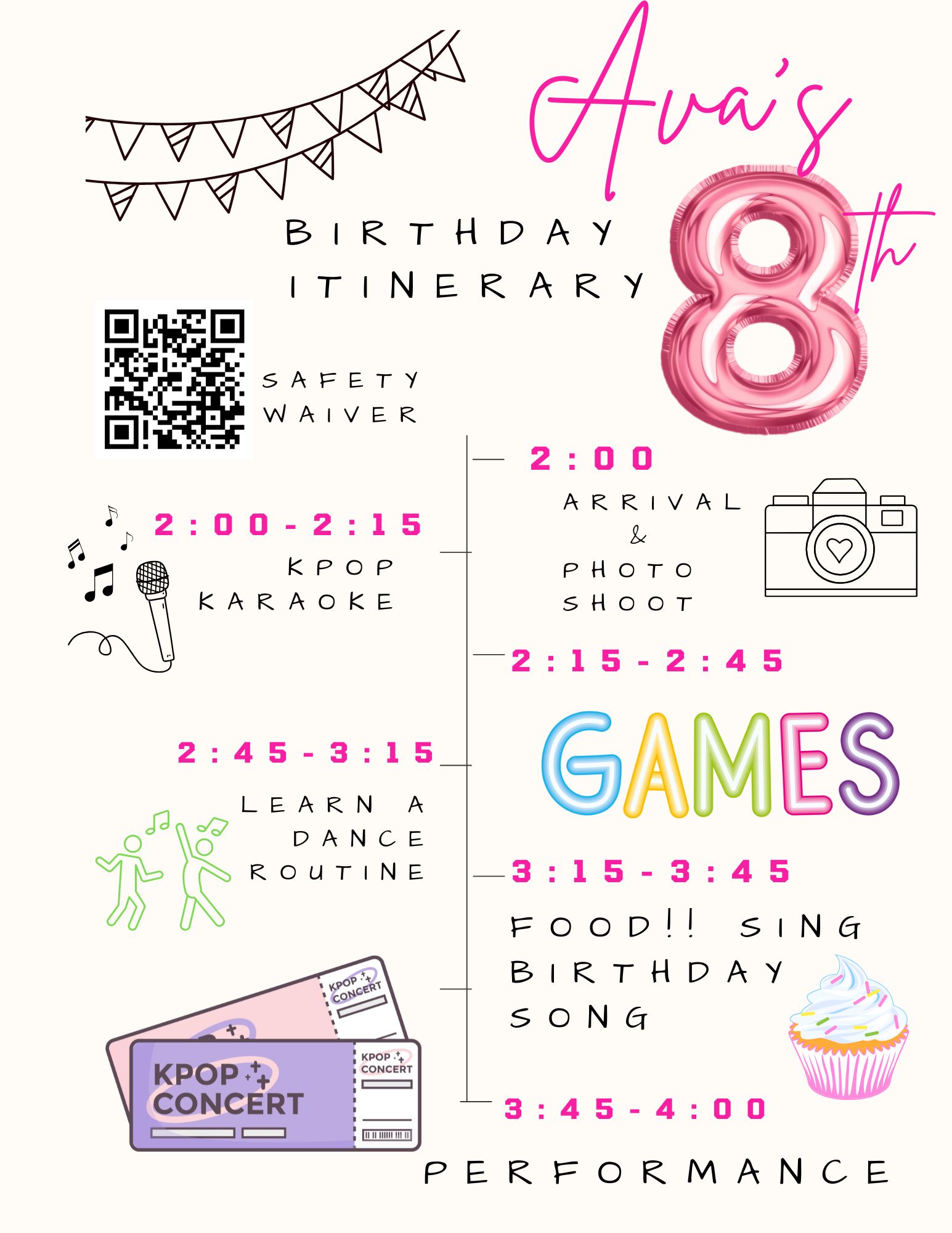 Example Party Itinerary