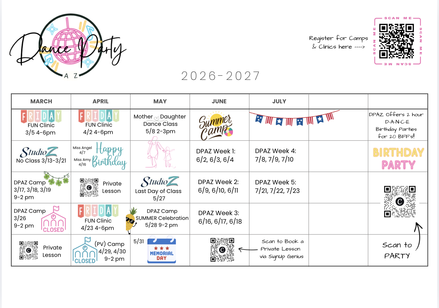 Dance Party AZ 2026-2027 Event Calendar - Page 2