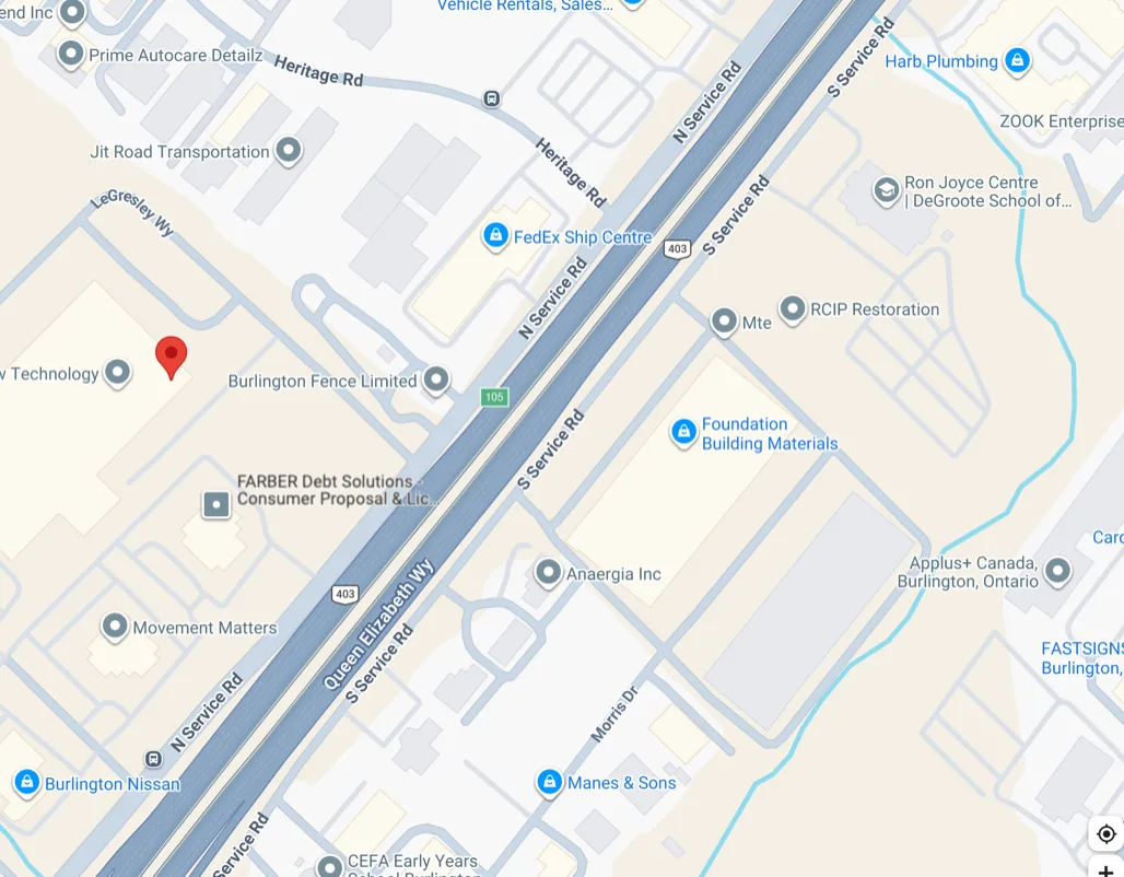 Map of Burlington clinic location