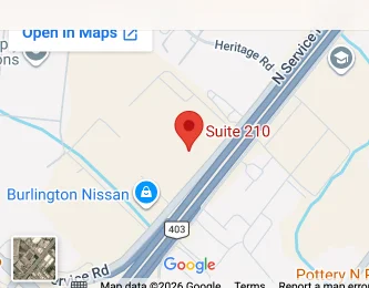 Map of Burlington clinic location