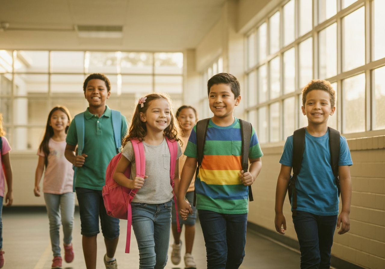 Students walking together