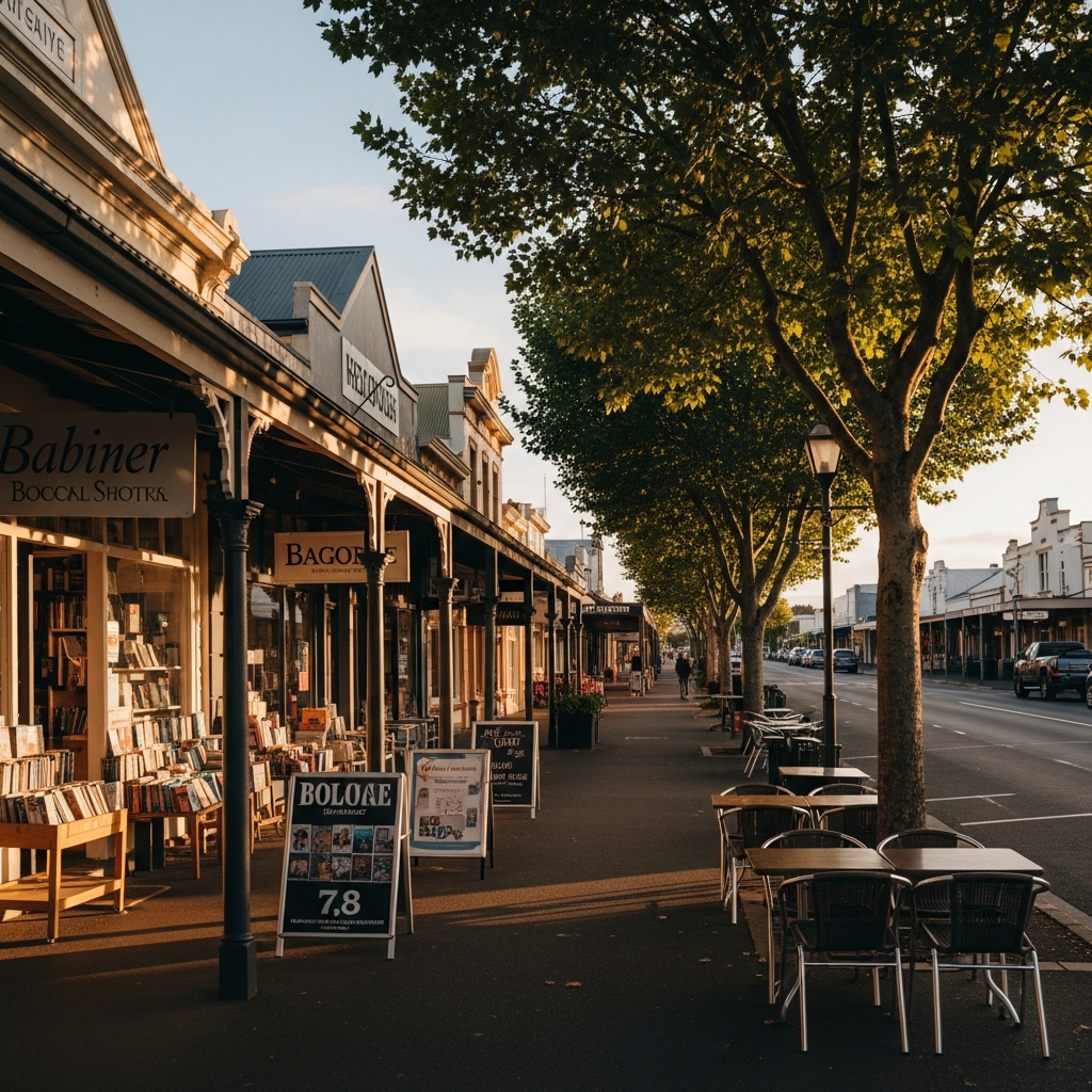 Charming local main street in a regional town