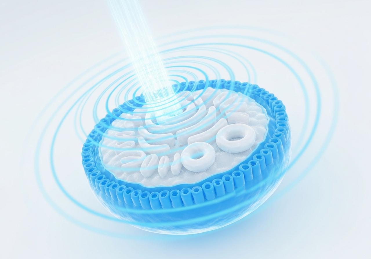 3D illustration of a human cell acting like a battery being recharged
