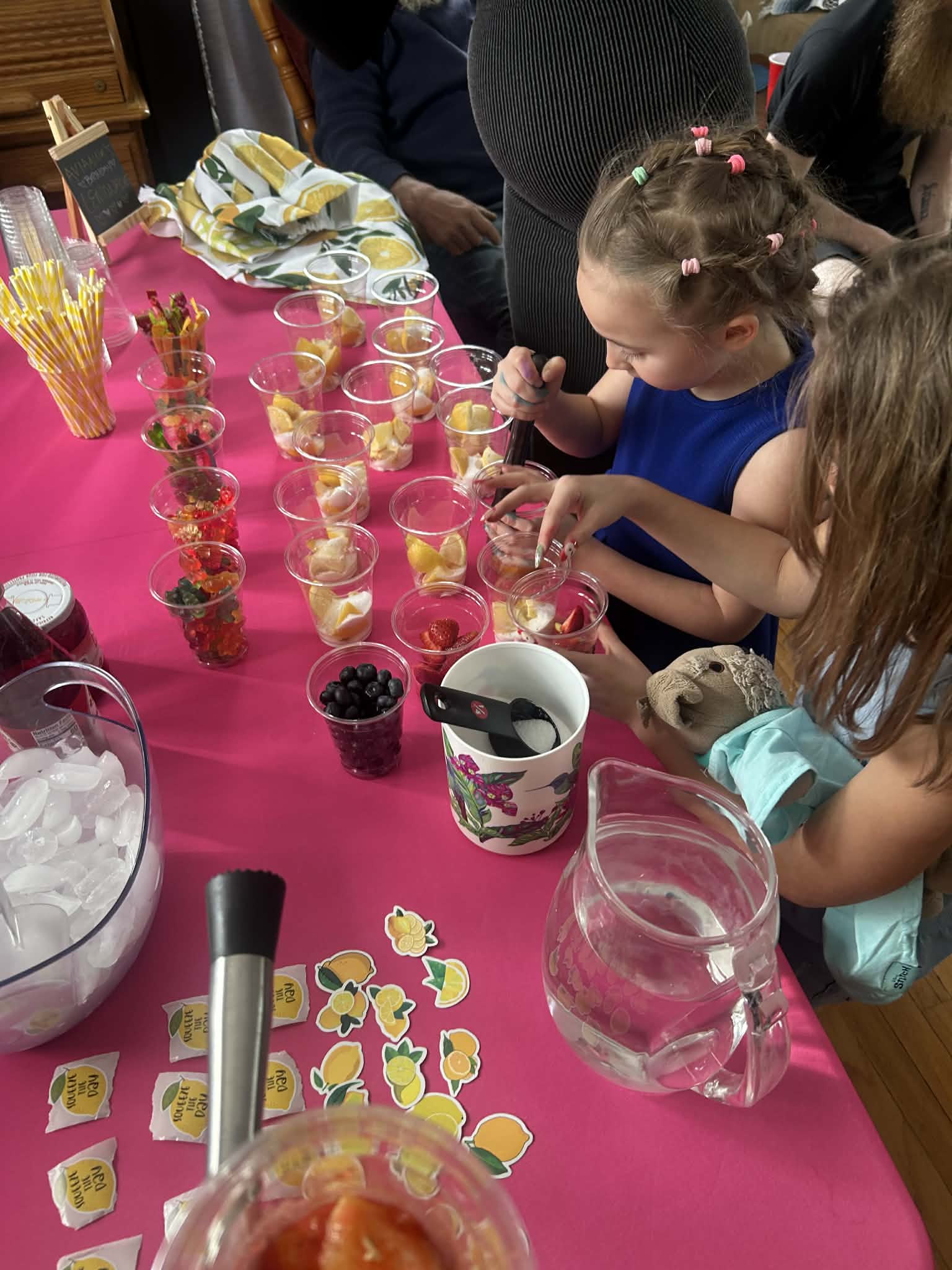 Kids enjoying lemonade party