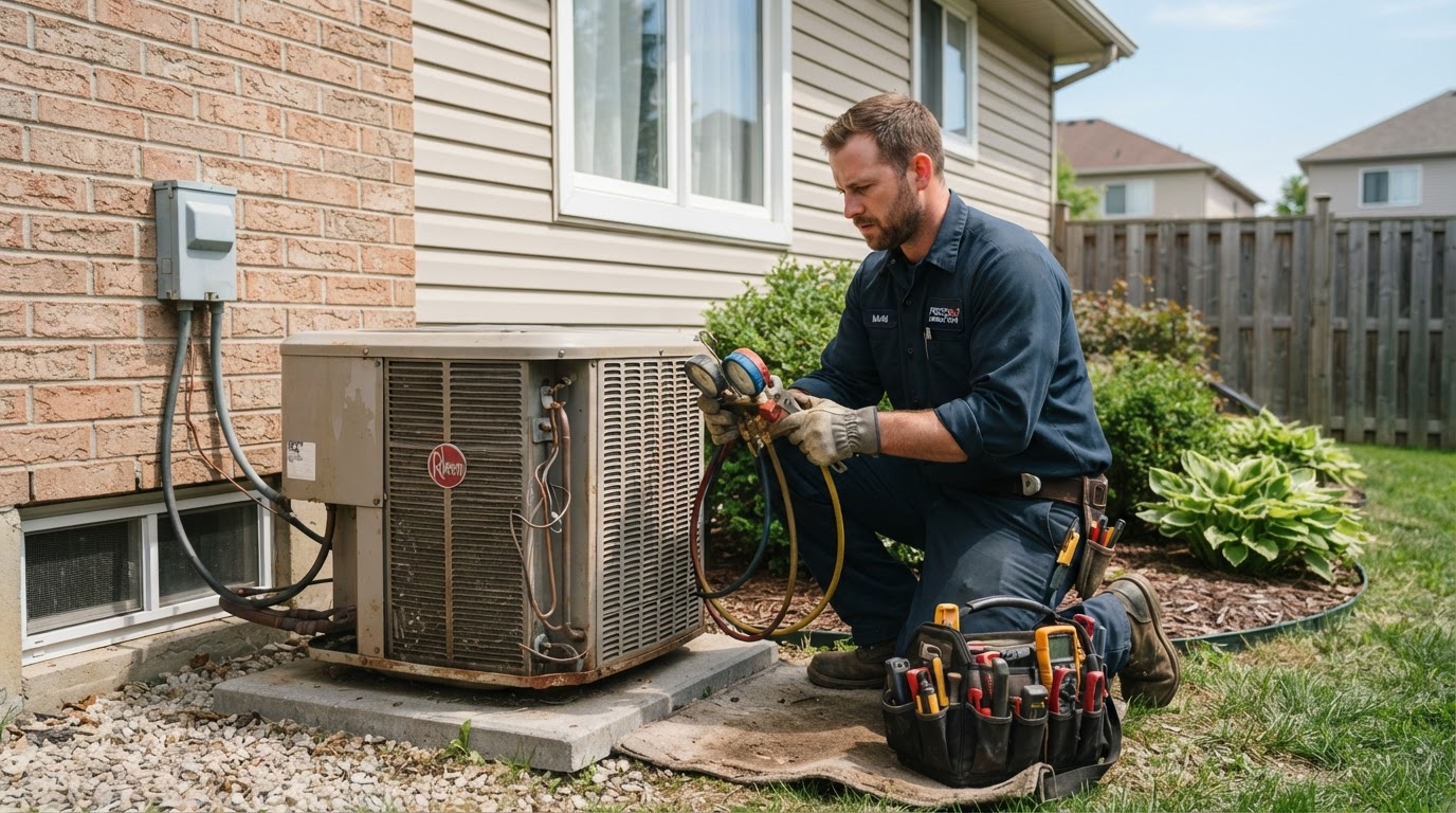 HVAC & Cooling contractor at work in NYC