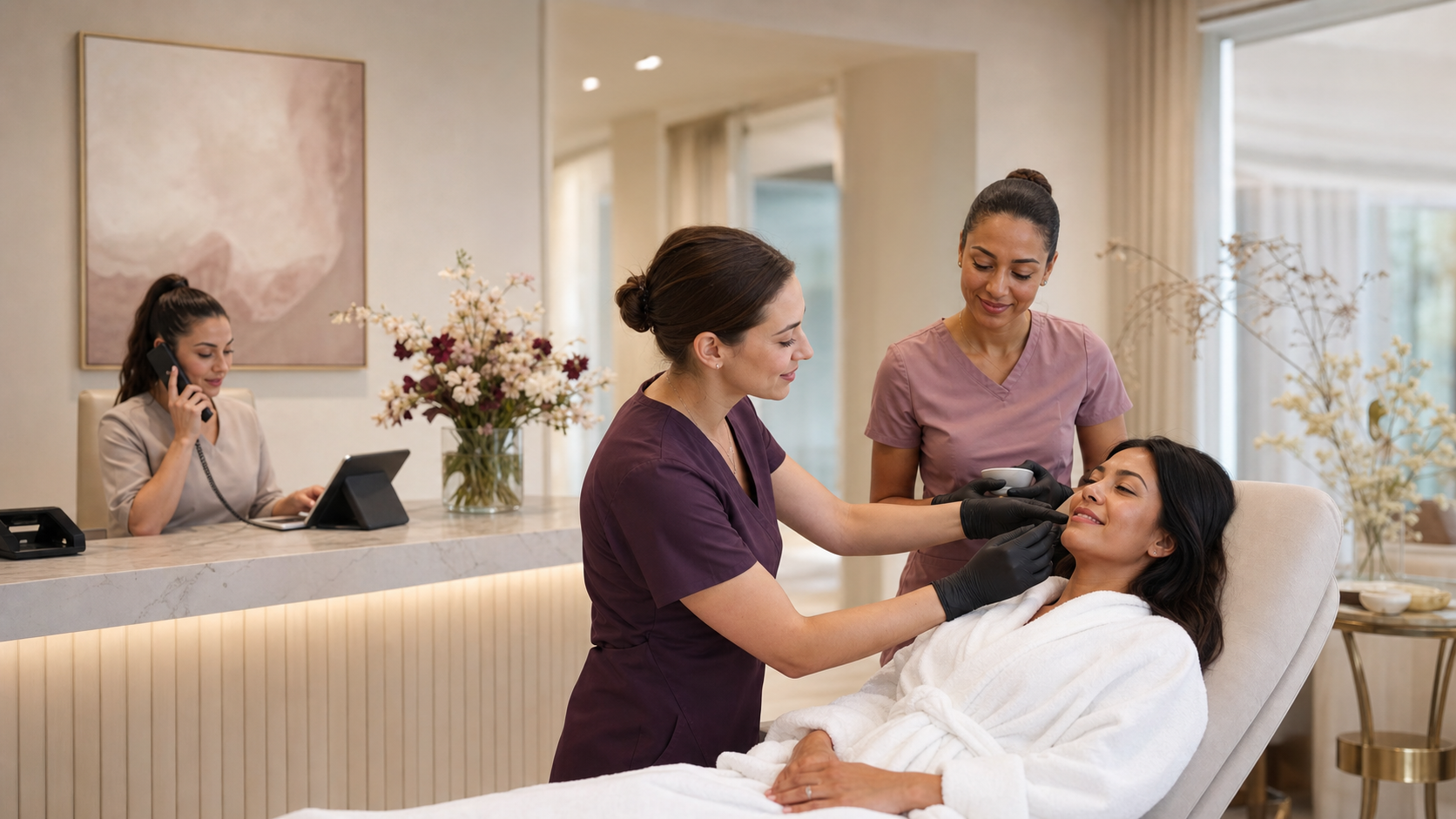 Med Spa team focusing on client care while 360 AI handles the phones