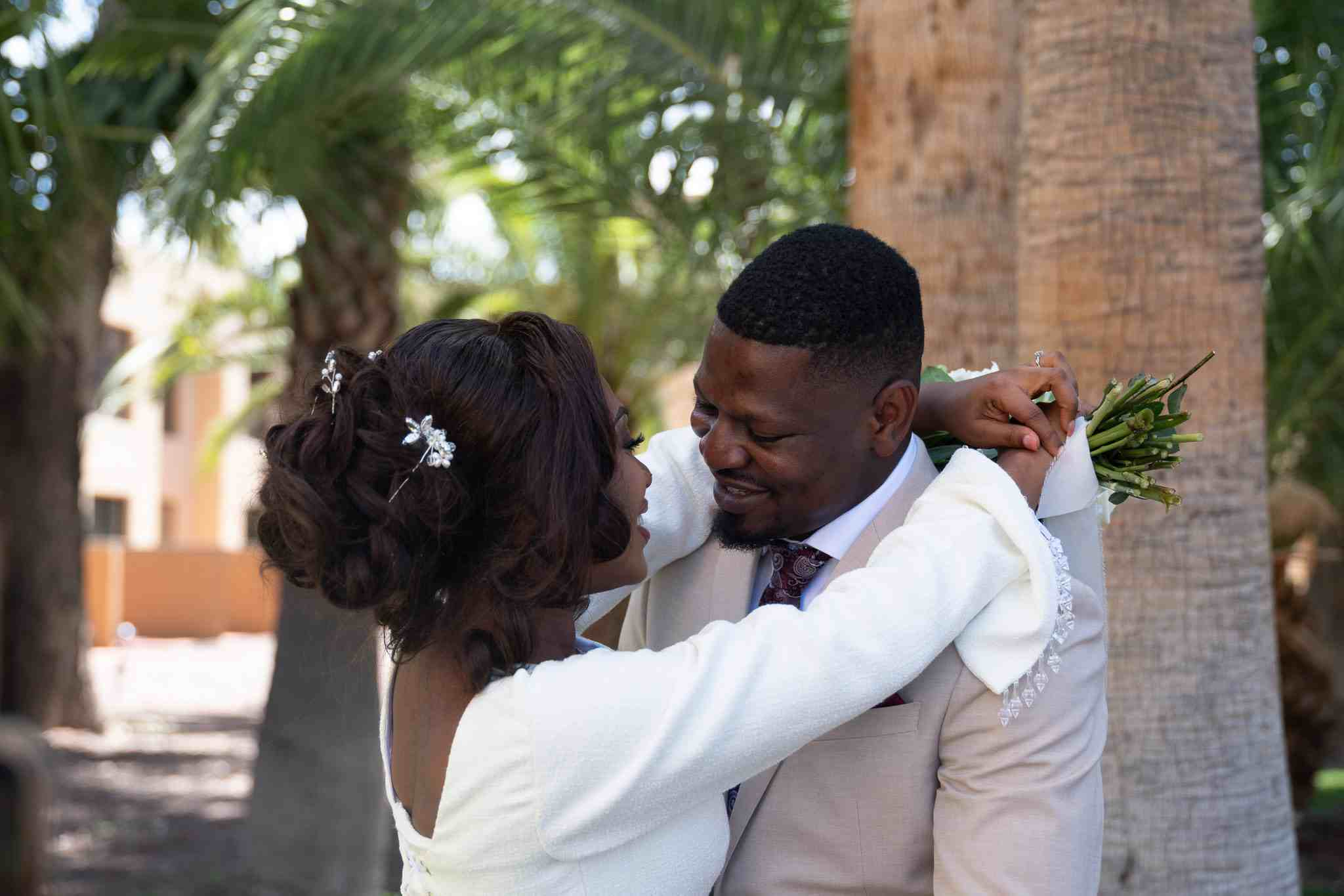Intimate Wedding Embrace